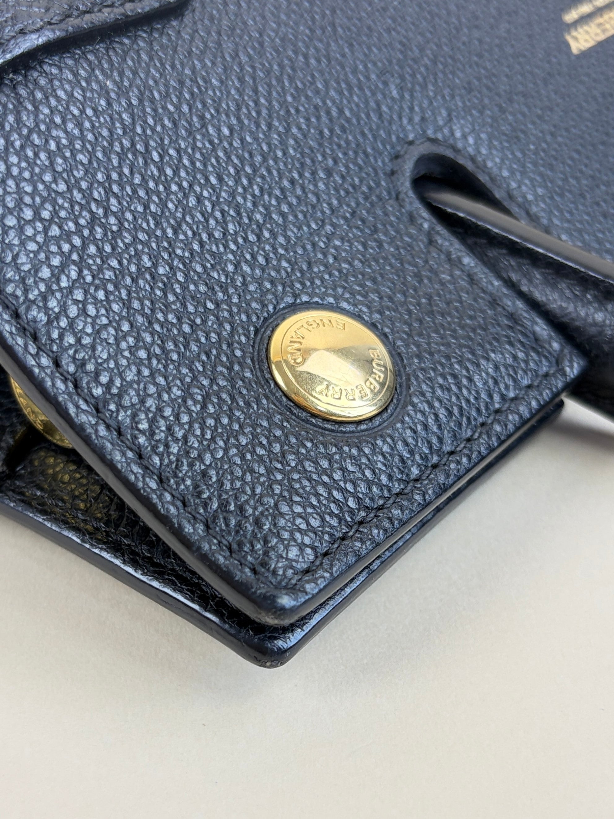 Burberry Black title mini grainy tote bag