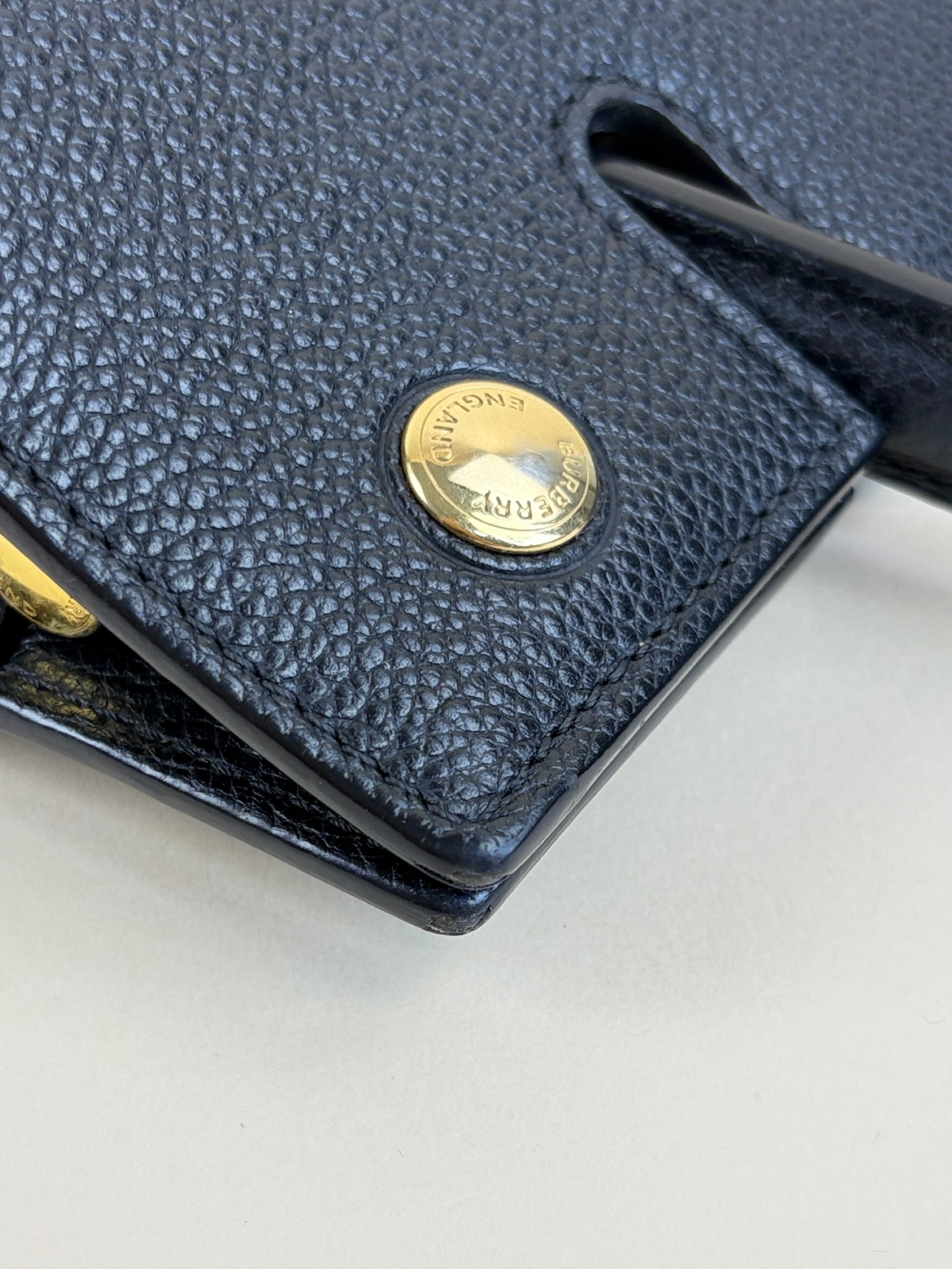 Burberry Black title mini grainy tote bag