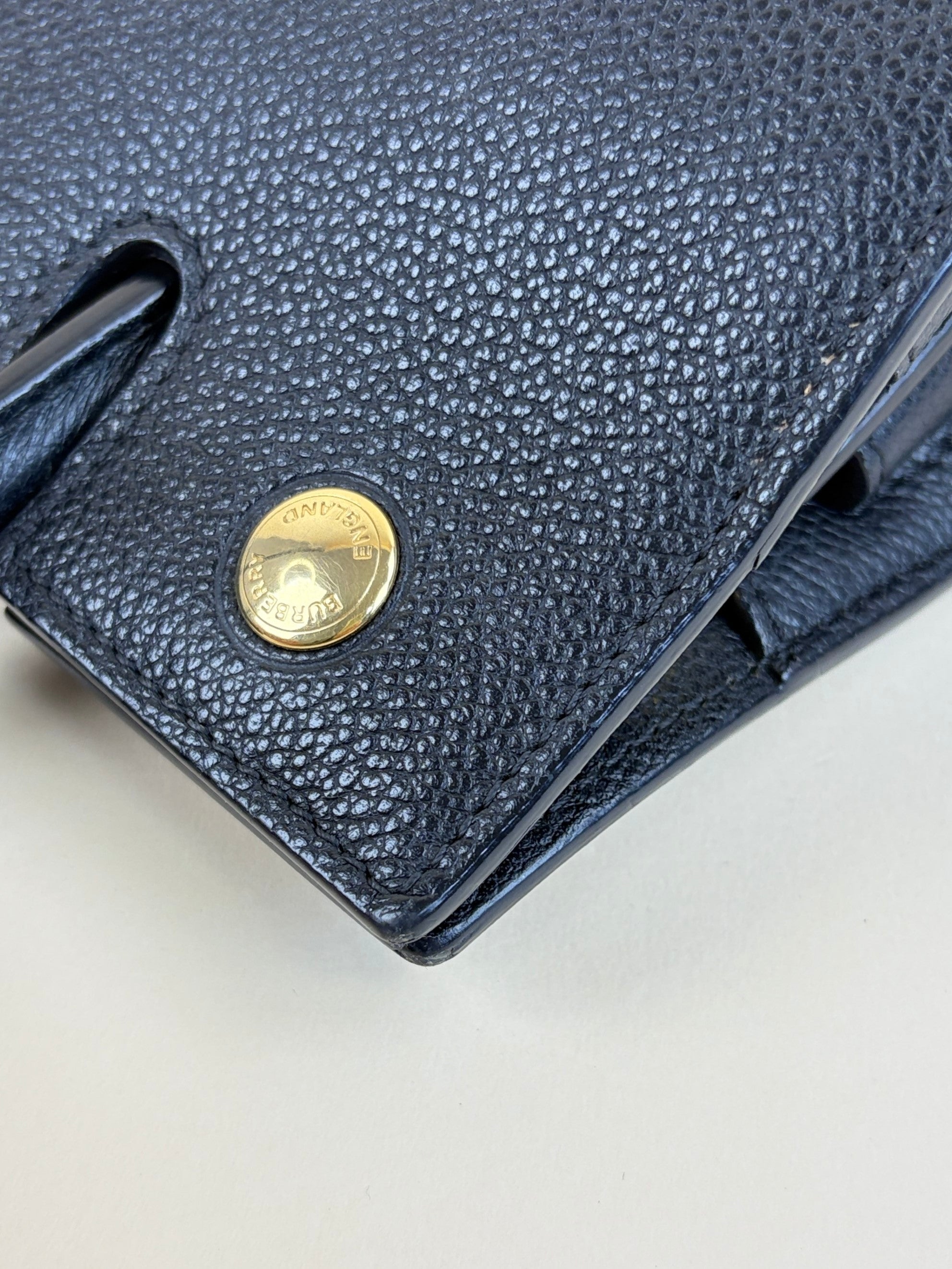 Burberry Black title mini grainy tote bag
