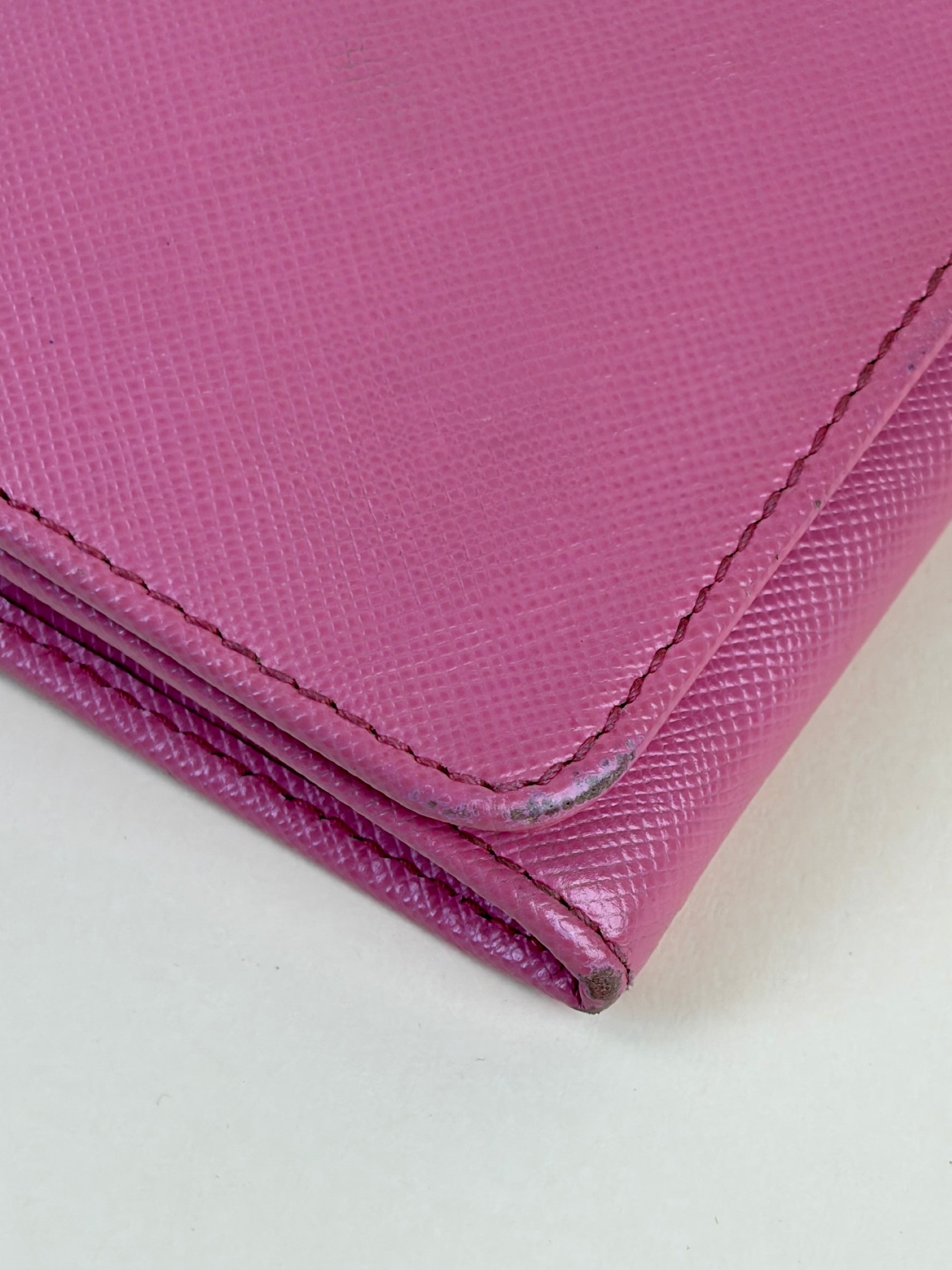 Prada Pink Metal Continental Long Wallet