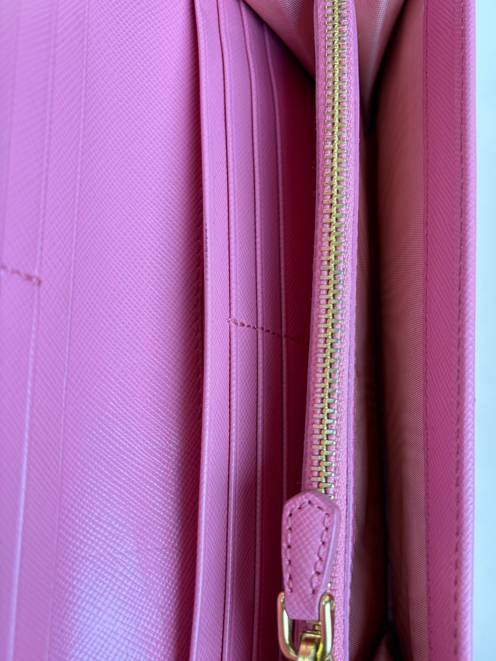 Prada Pink Metal Continental Long Wallet