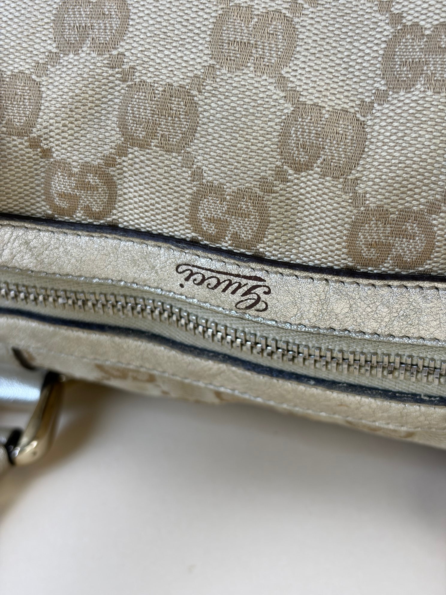 Gucci Bicolor Boston Monogram Shoulder Bag