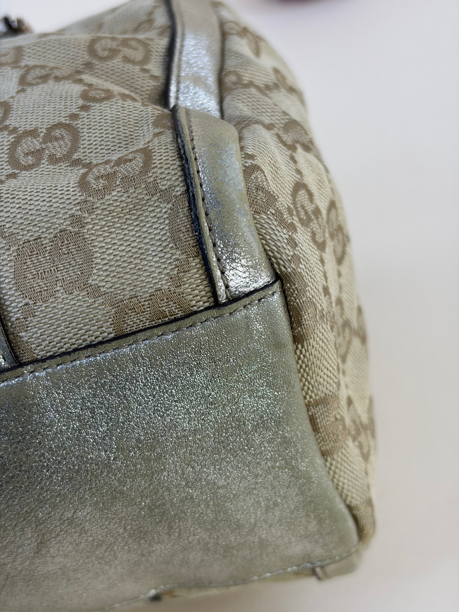 Gucci Bicolor Boston Monogram Shoulder Bag