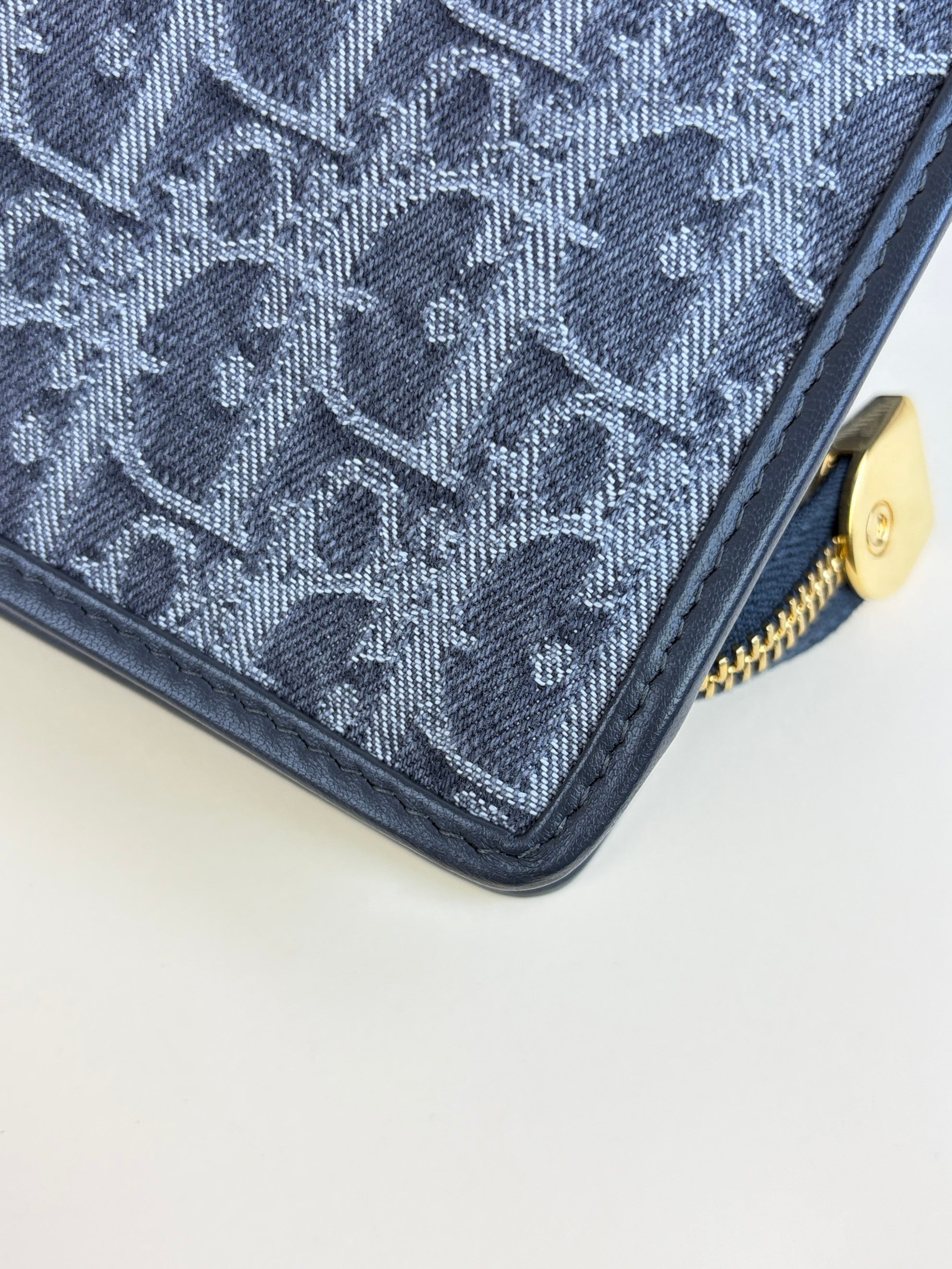Dior grey denim oblique jacquard 30 Montaigne dea pouch