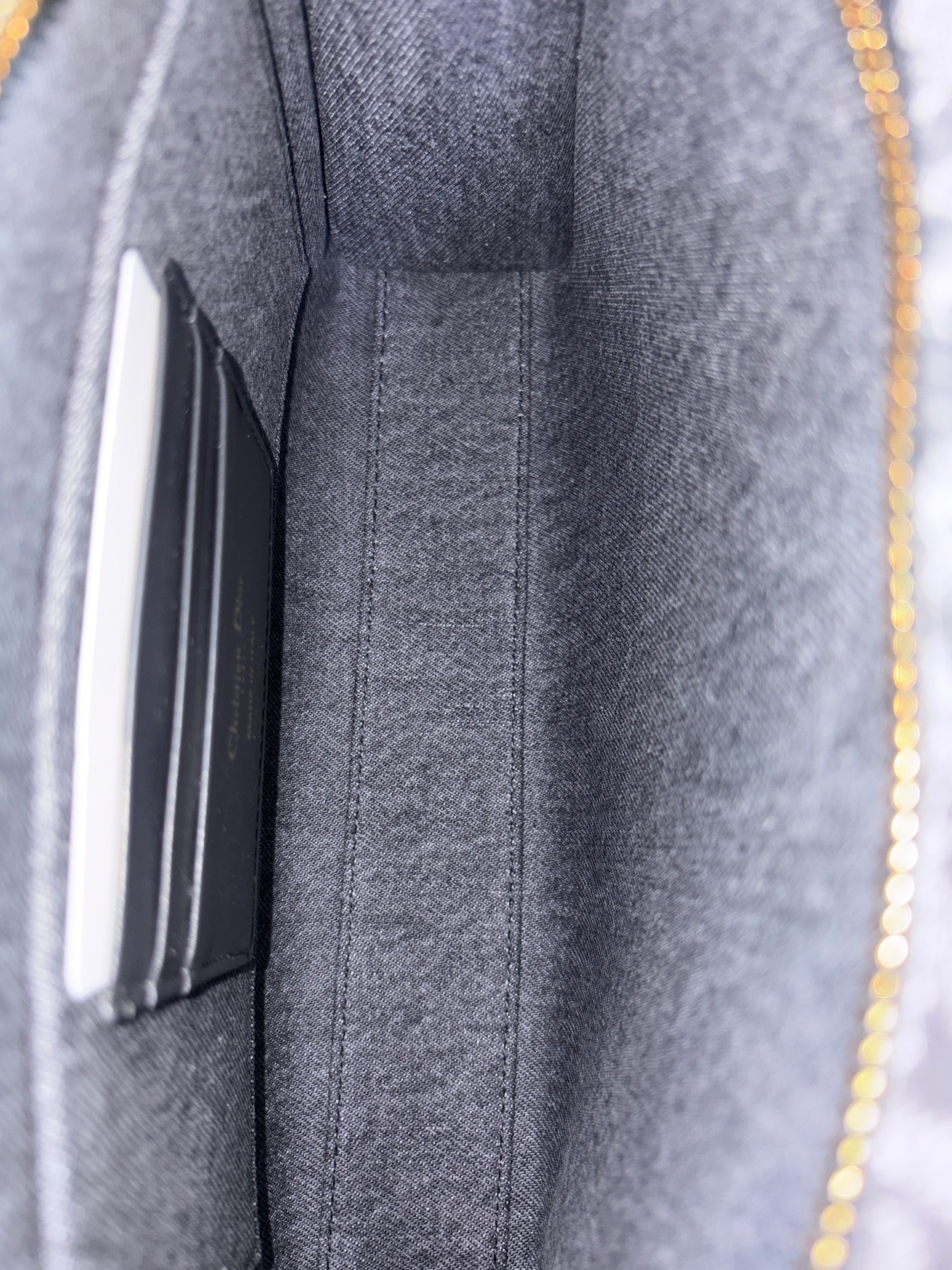 Dior grey denim oblique jacquard 30 Montaigne dea pouch