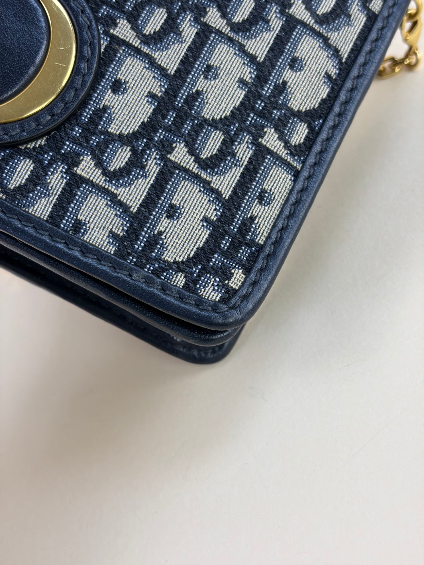 Christian Dior Blue 30 Montaigne Oblique Pouch