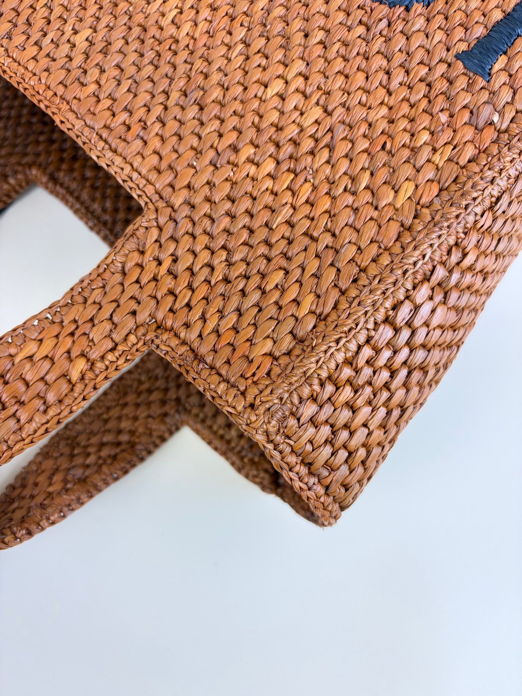 Loewe brown raffia Paula's Ibiza font small tote bag