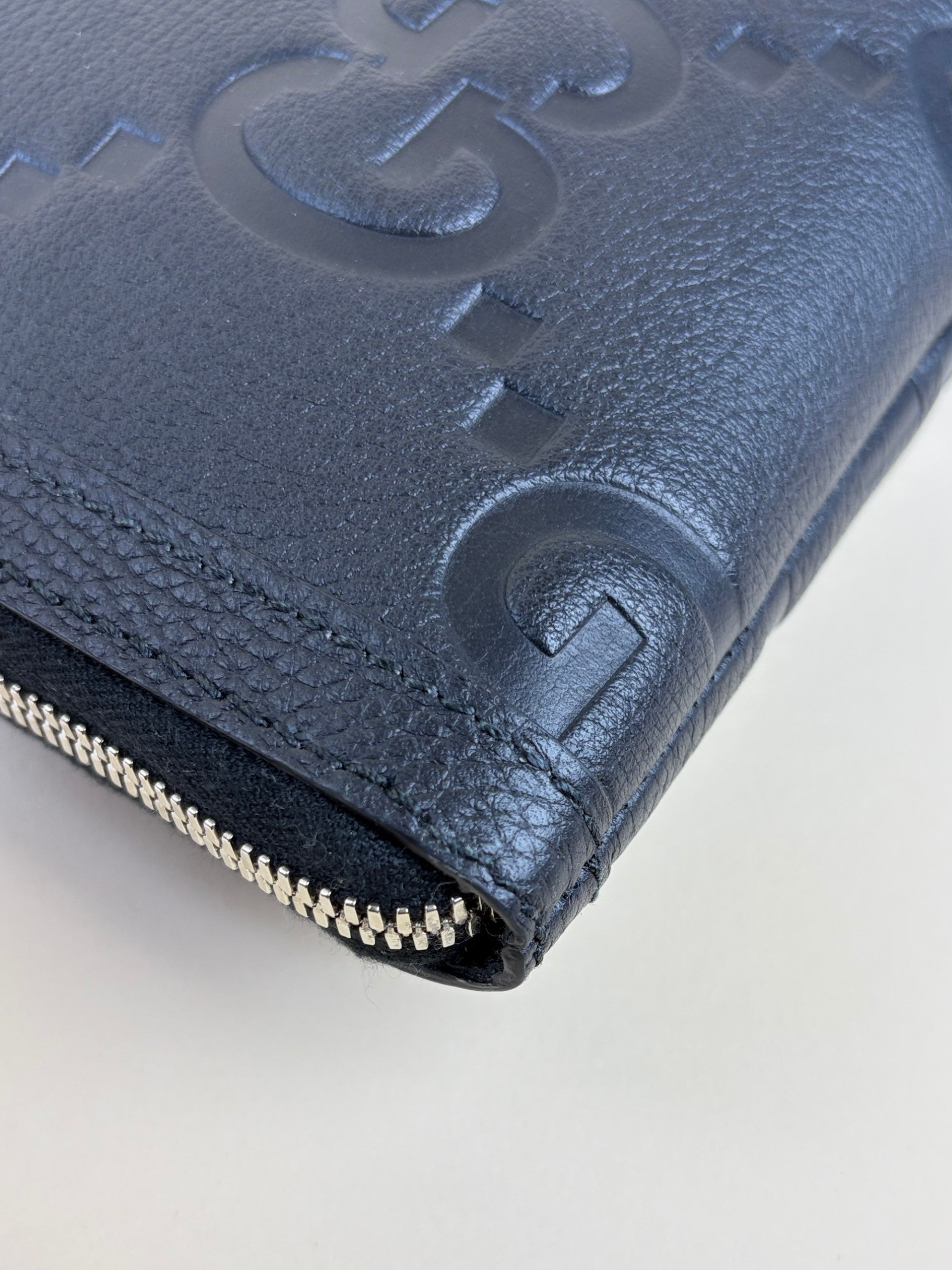 Gucci black jumbo gg document case pouch