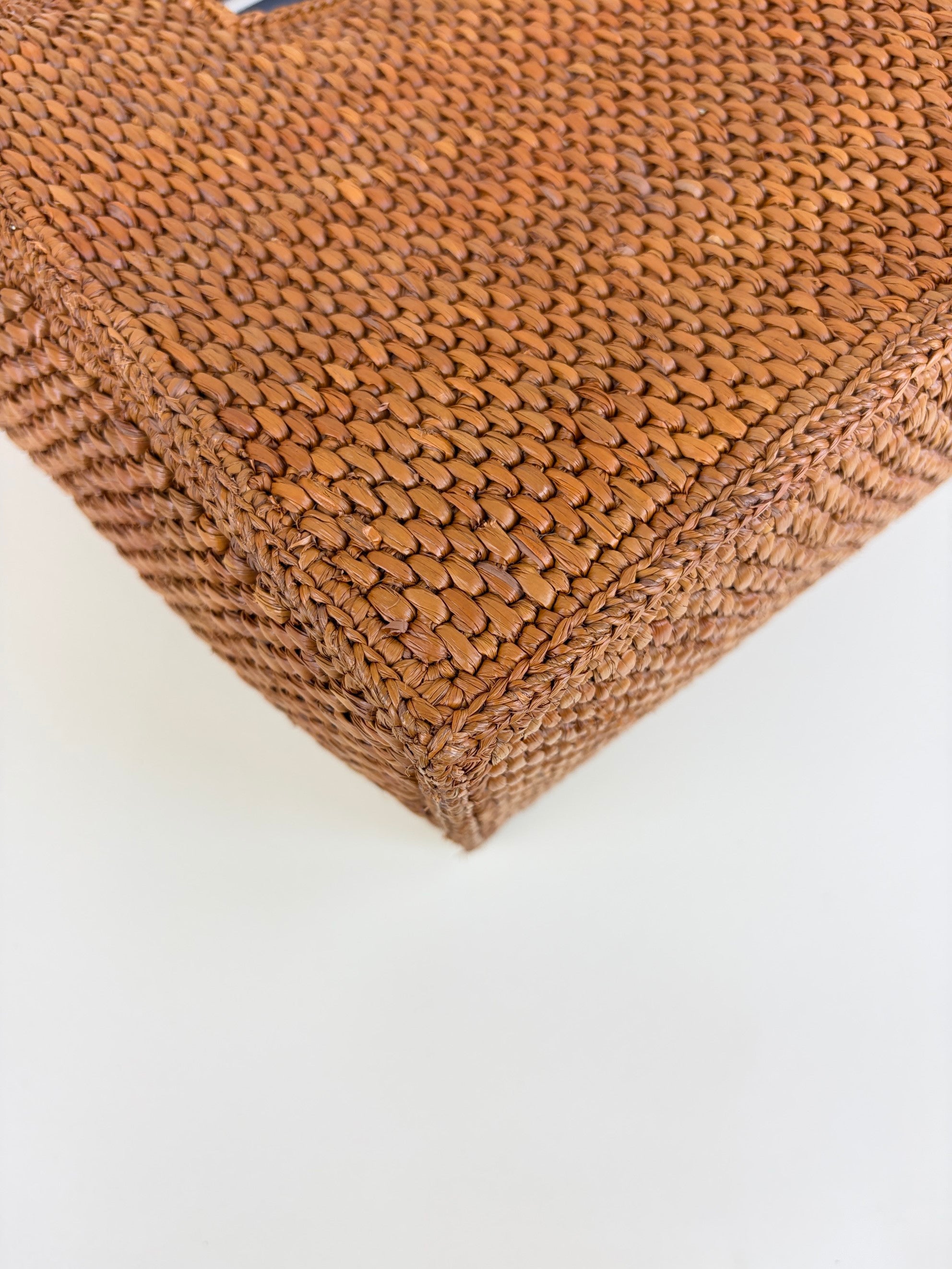 Loewe brown raffia Paula's Ibiza font small tote bag