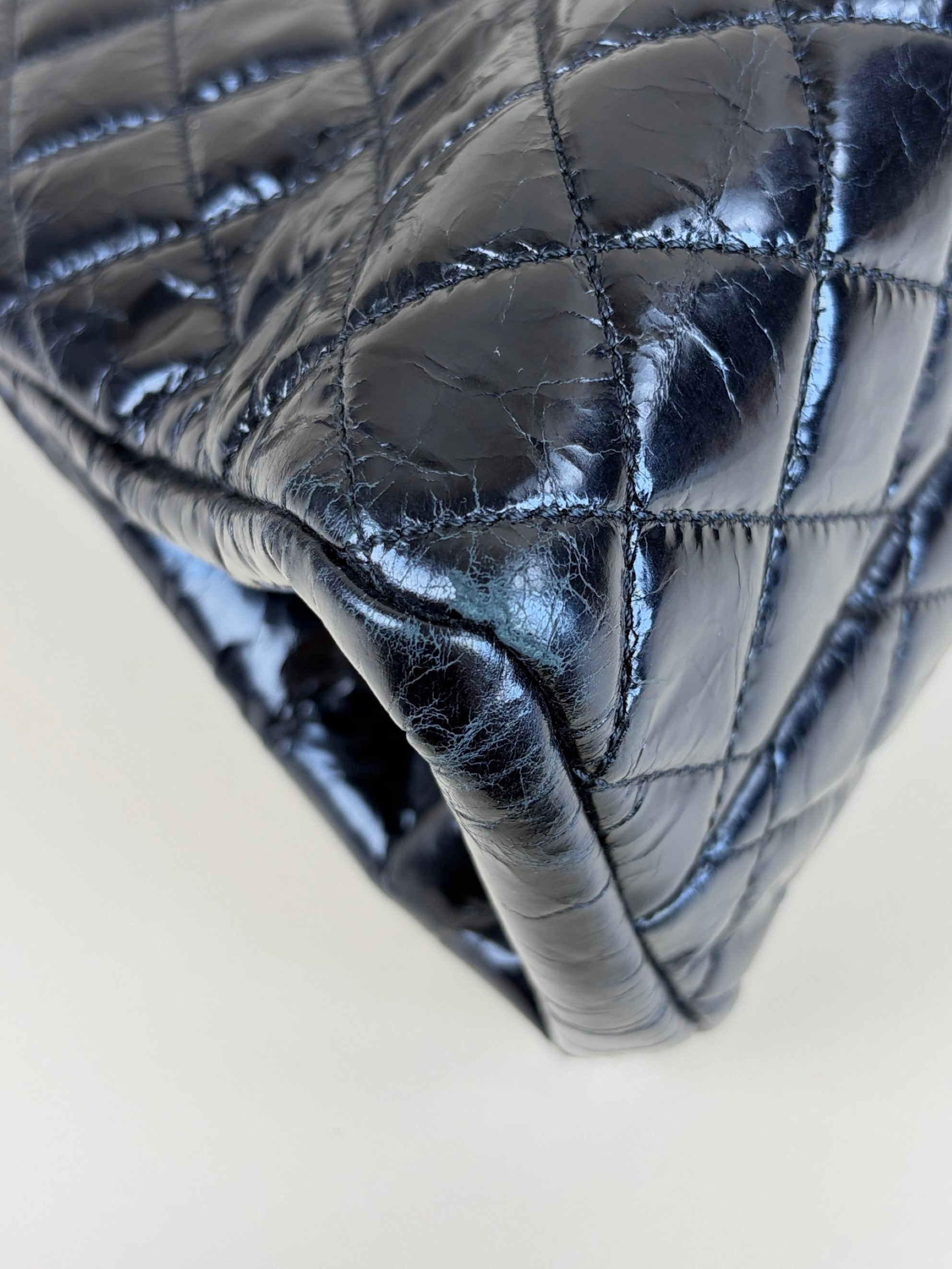 Chanel black quilted leather just mademoiselle bowling bag