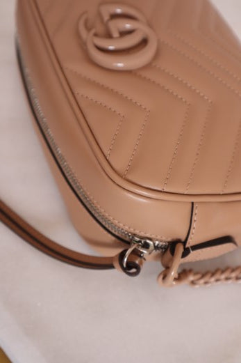 Gucci Beige GG Marmont Small Shoulder Bag