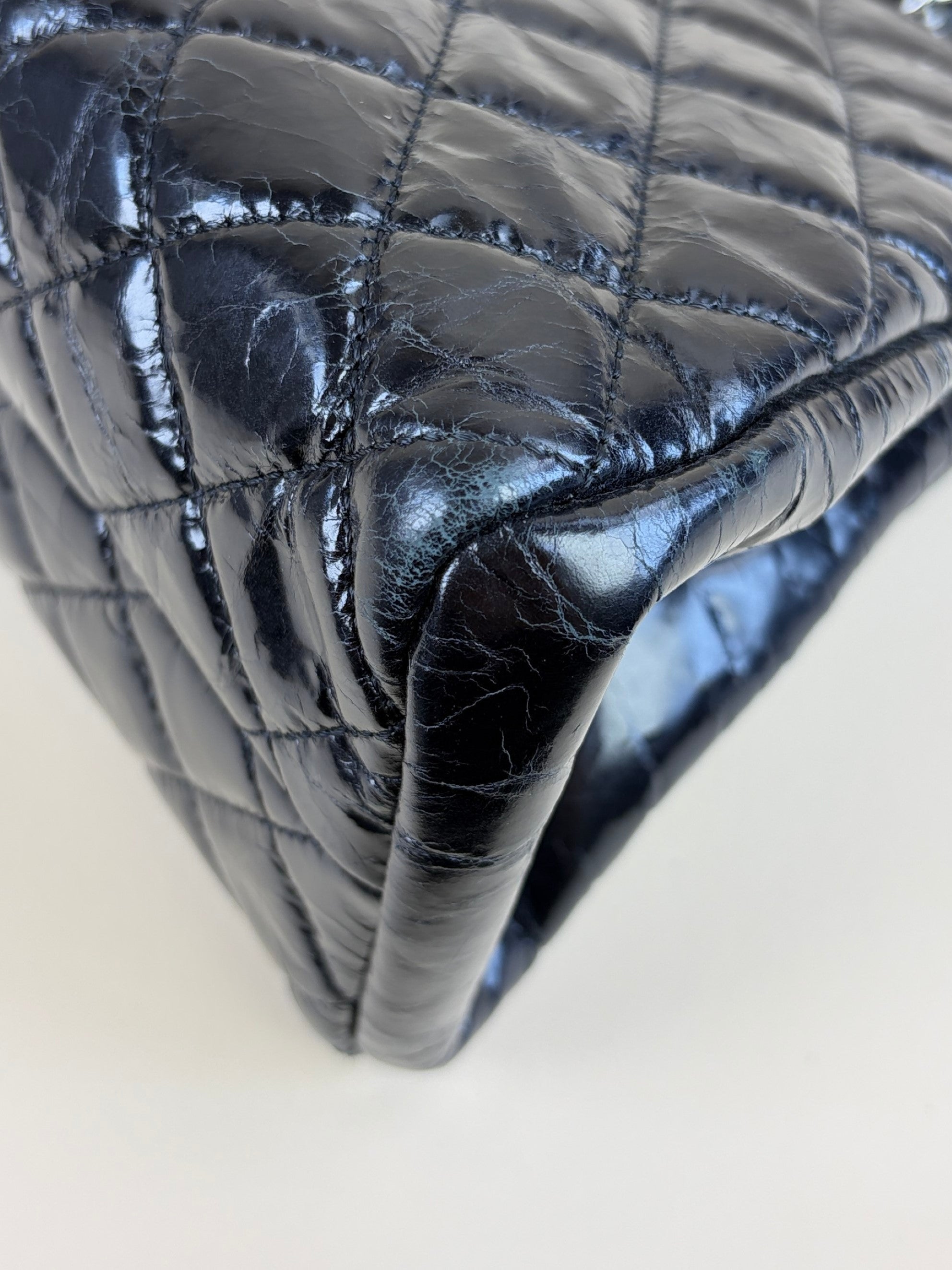 Chanel black quilted leather just mademoiselle bowling bag