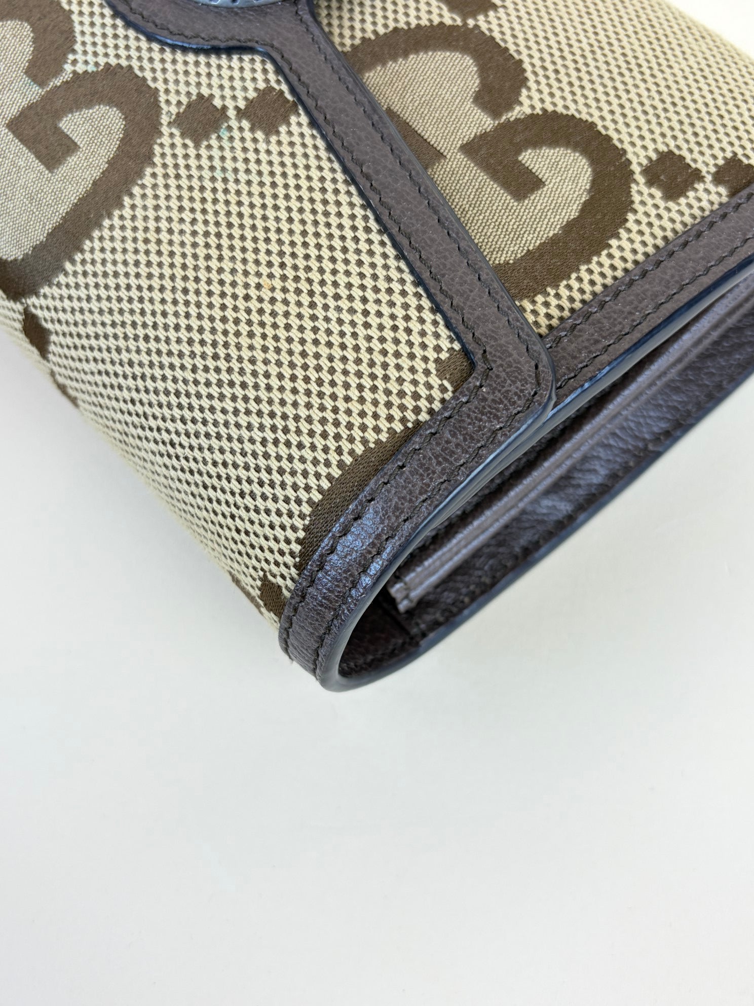 Gucci camel/ebony Monogram GG Jumbo Dionysus Chain Wallet