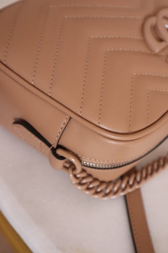 Gucci Beige GG Marmont Small Shoulder Bag