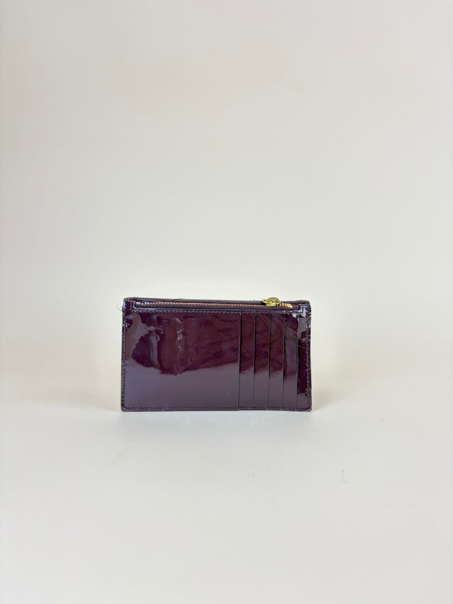 YSL Burgundy Cassandre Matelasse Fragments Flap Card Case