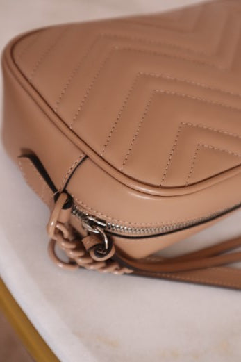 Gucci Beige GG Marmont Small Shoulder Bag