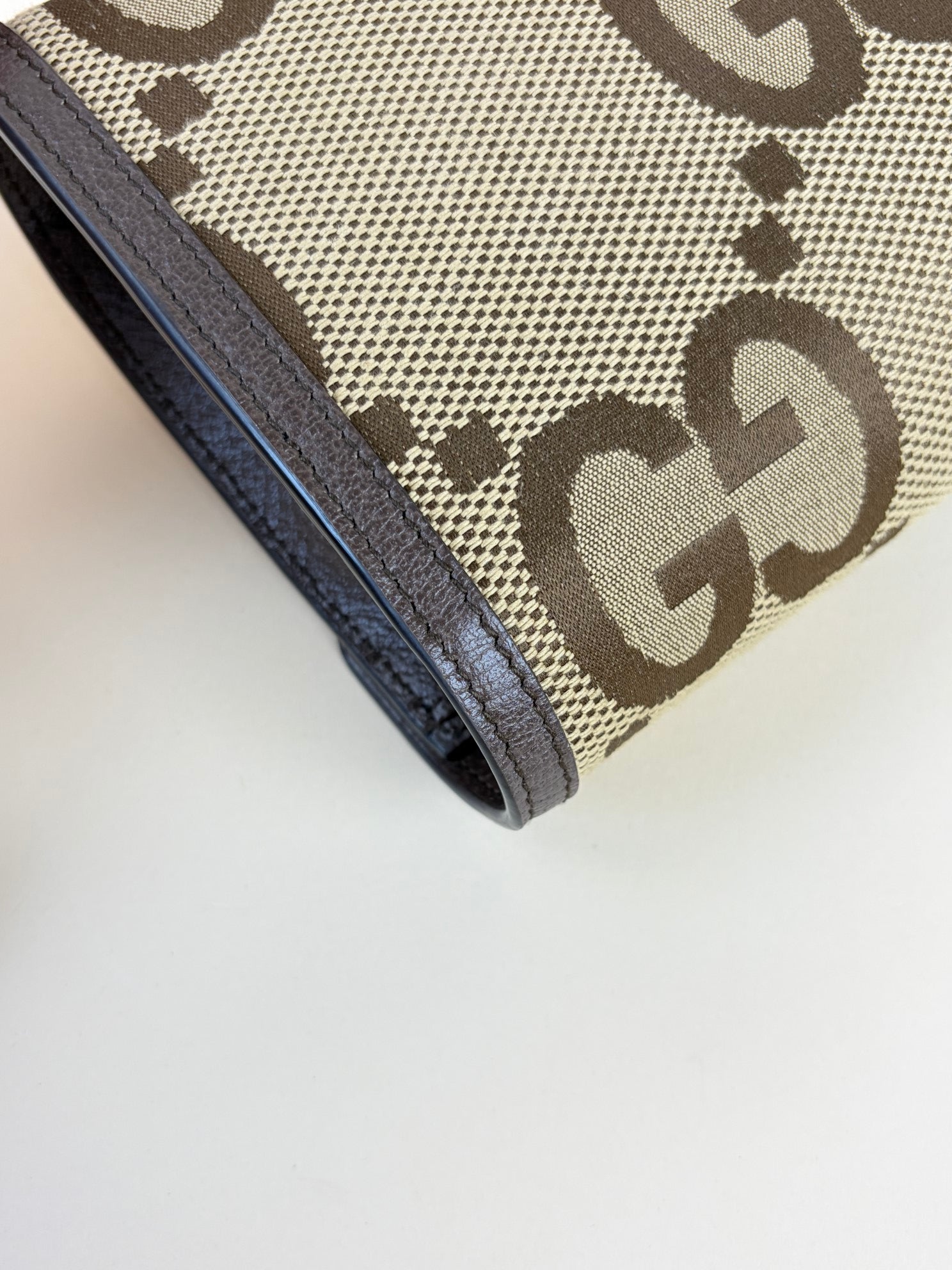 Gucci camel/ebony Monogram GG Jumbo Dionysus Chain Wallet