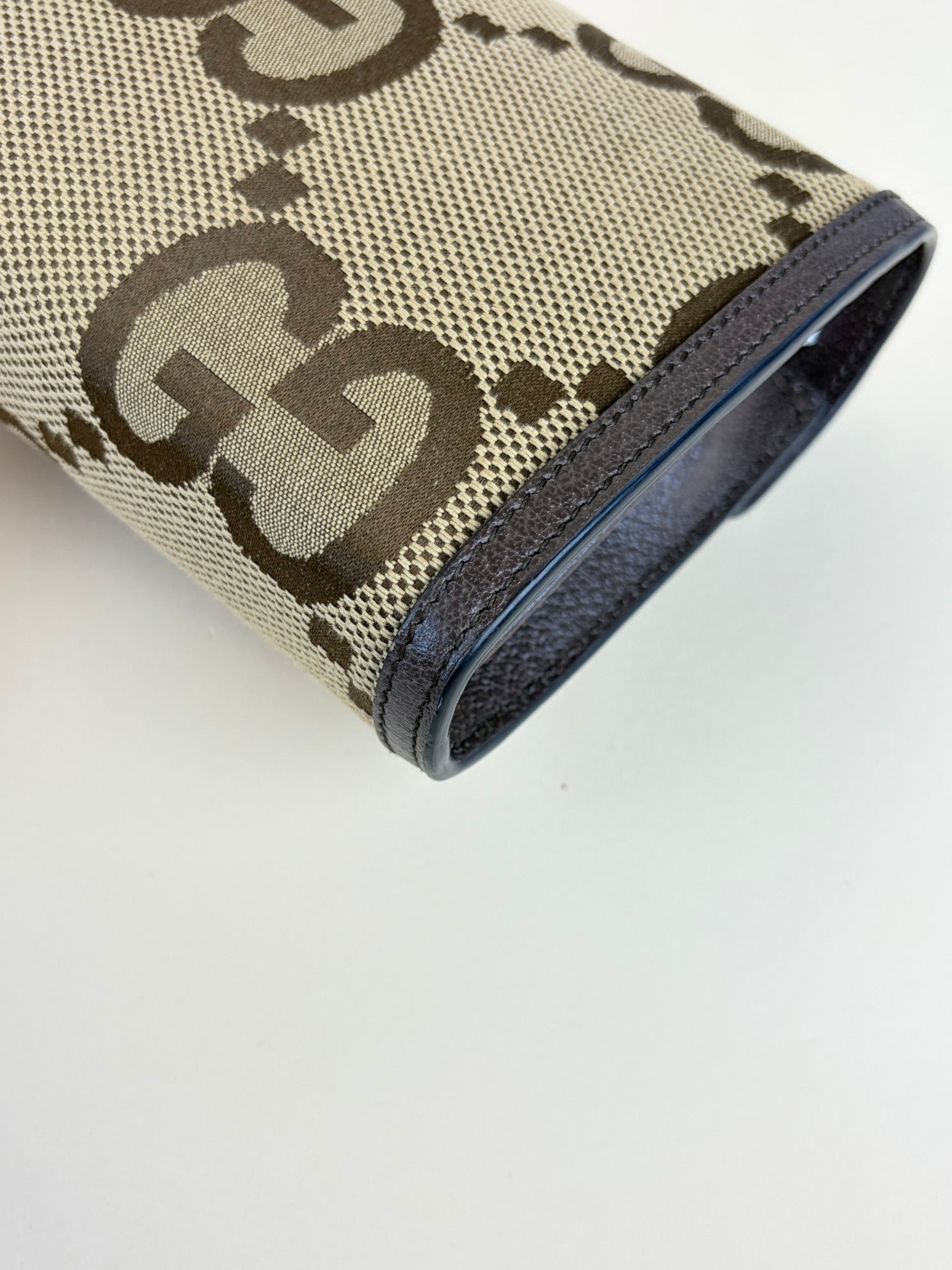 Gucci camel/ebony Monogram GG Jumbo Dionysus Chain Wallet