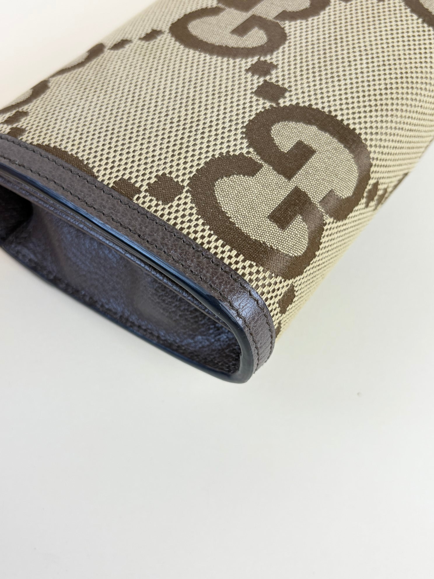 Gucci camel/ebony Monogram GG Jumbo Dionysus Chain Wallet