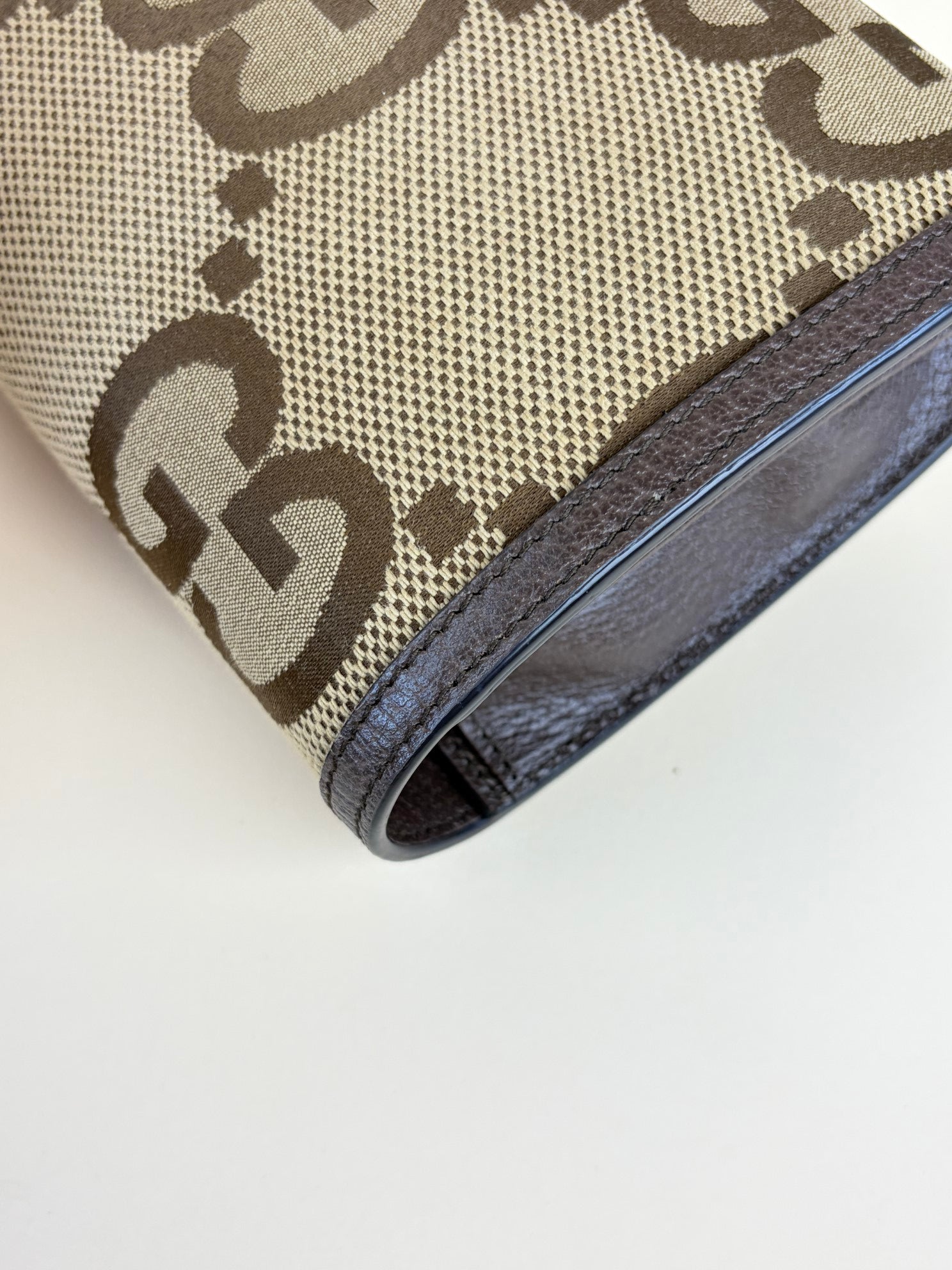 Gucci camel/ebony Monogram GG Jumbo Dionysus Chain Wallet