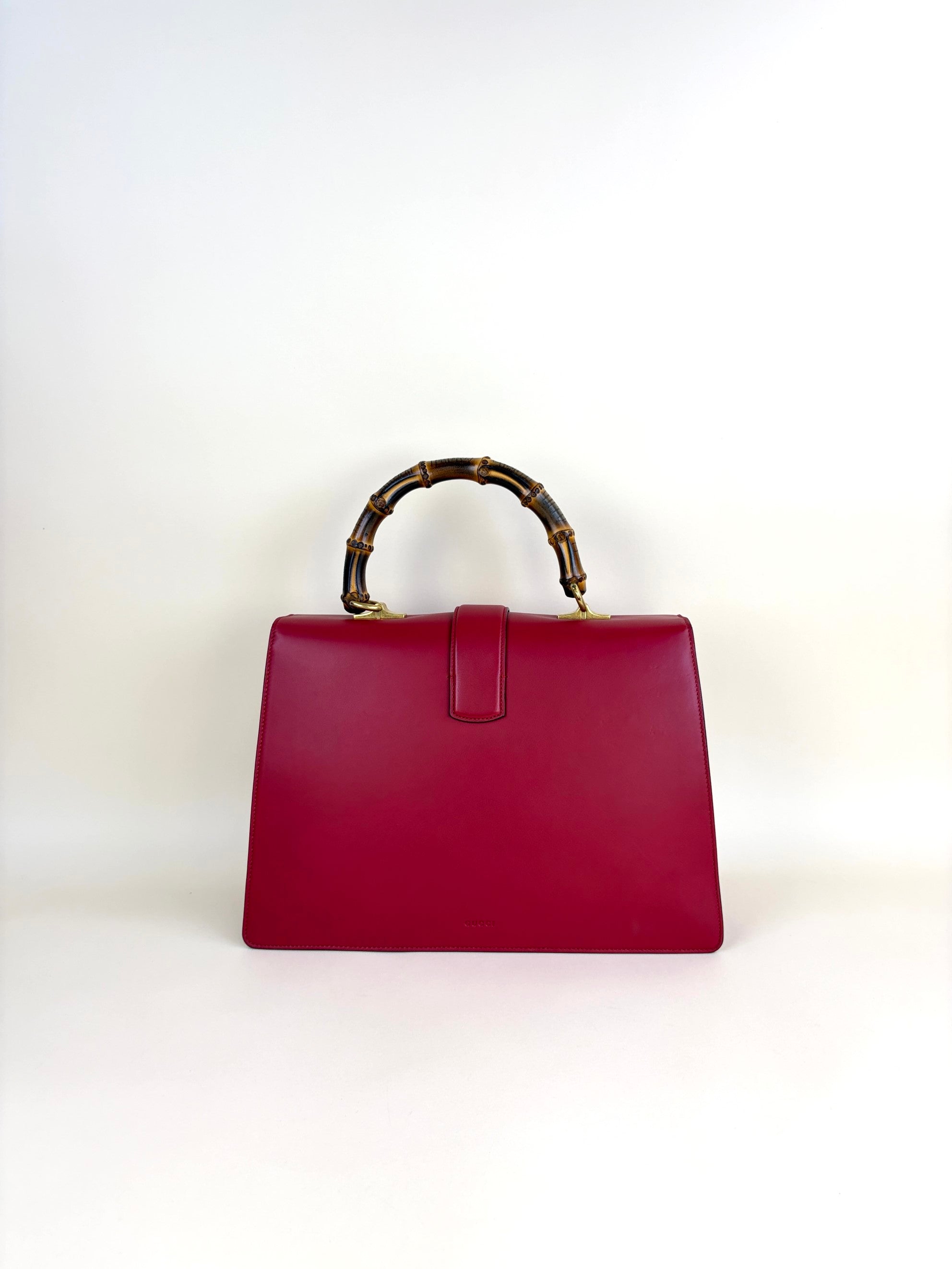 gucci red calfskin large dionysus bamboo top handle