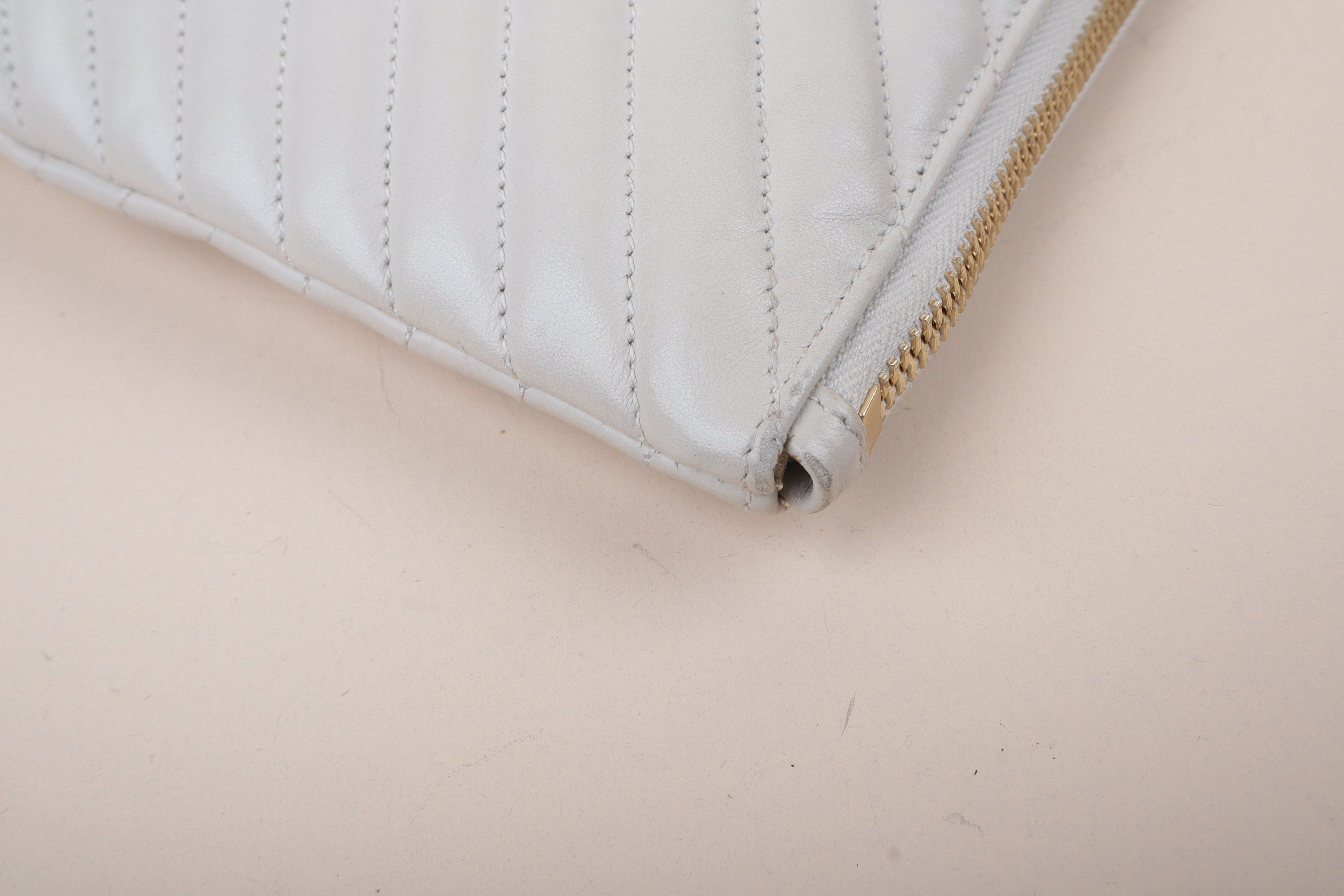 YSL beige Cassandra Classic Clutch
