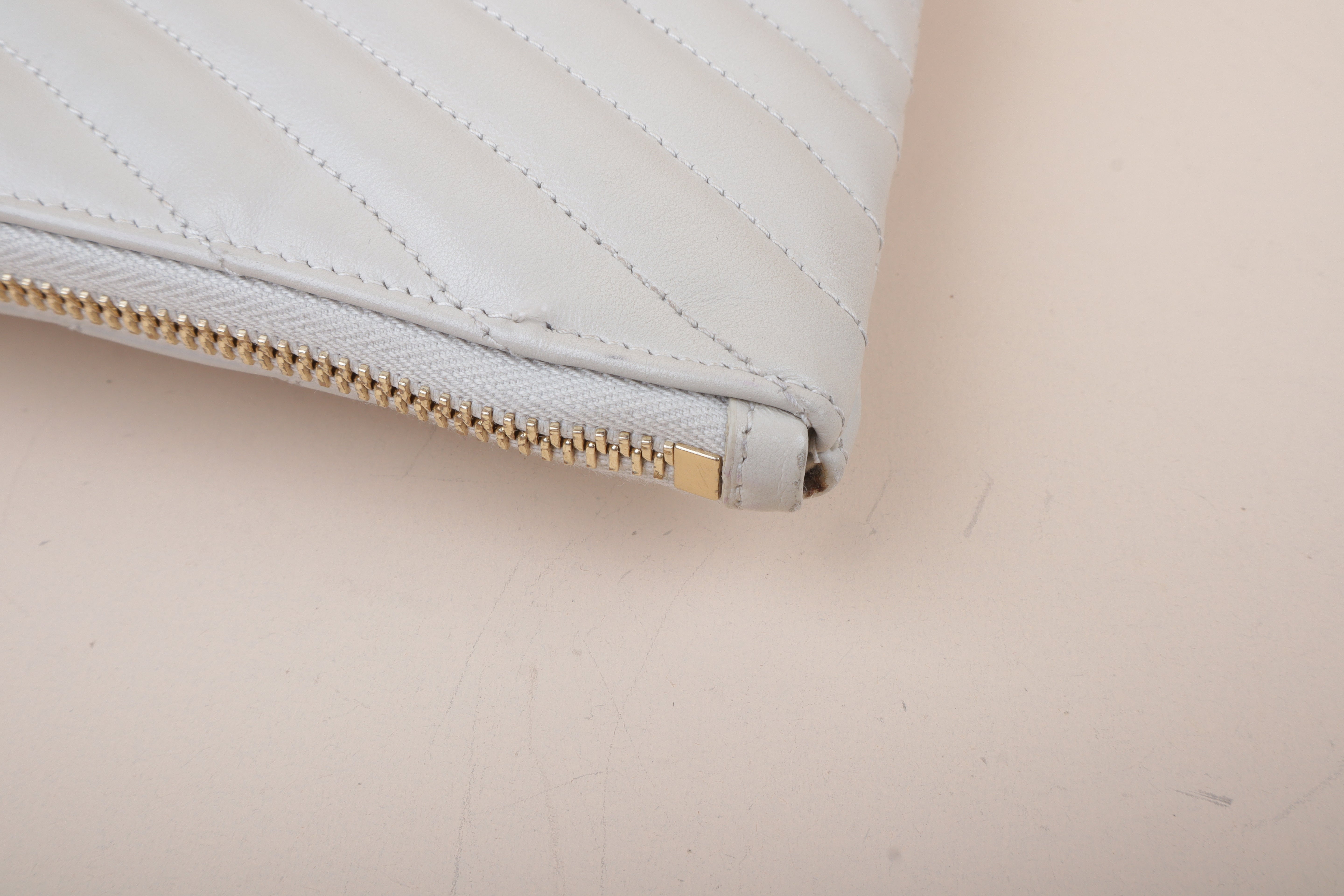 YSL beige Cassandra Classic Clutch