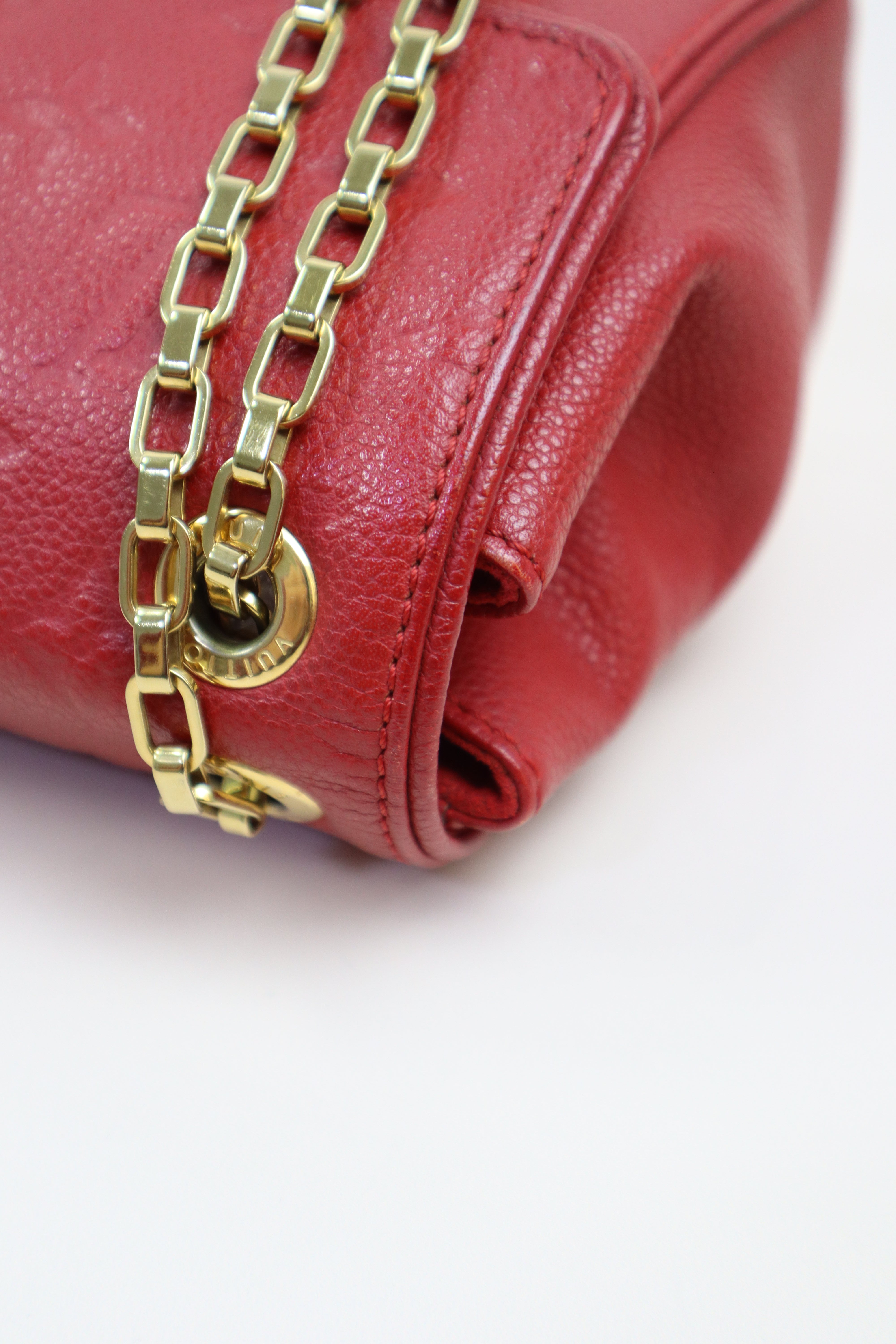 Louis Vuitton Red Monogram Empreinte ST Germain PM Bag