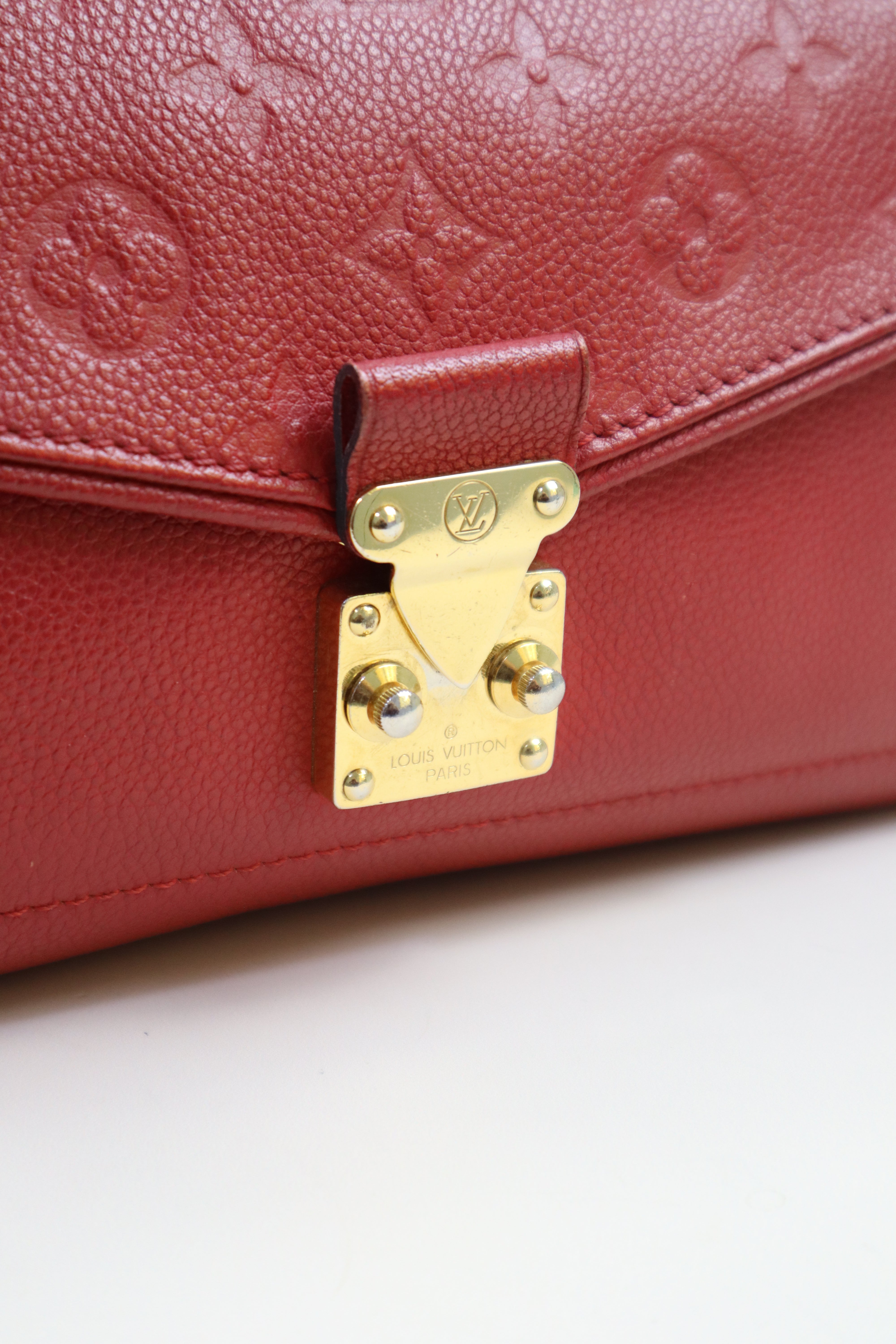 Louis Vuitton Red Monogram Empreinte ST Germain PM Bag