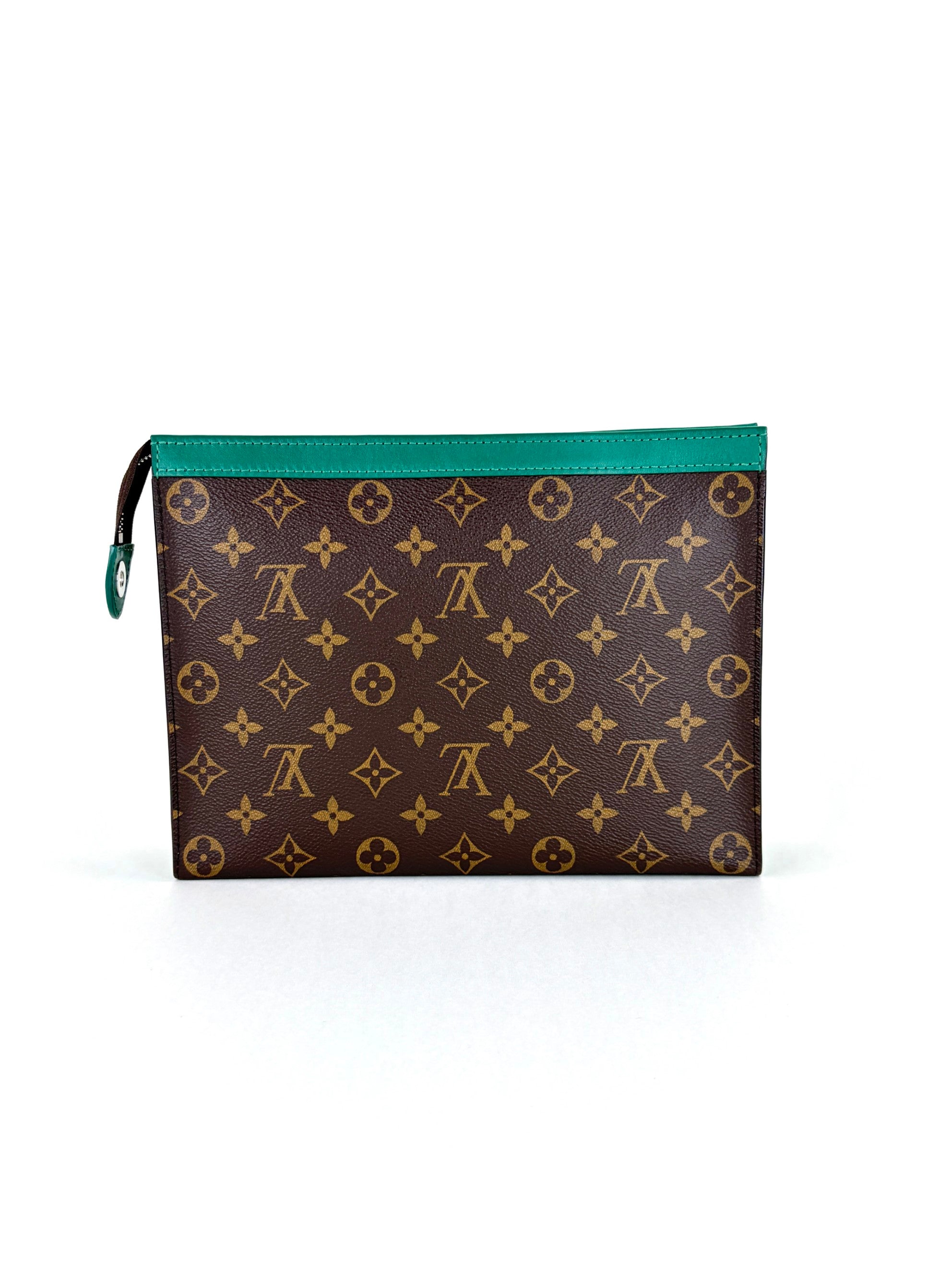 louis Vuitton voyage MM pochette green with invoice