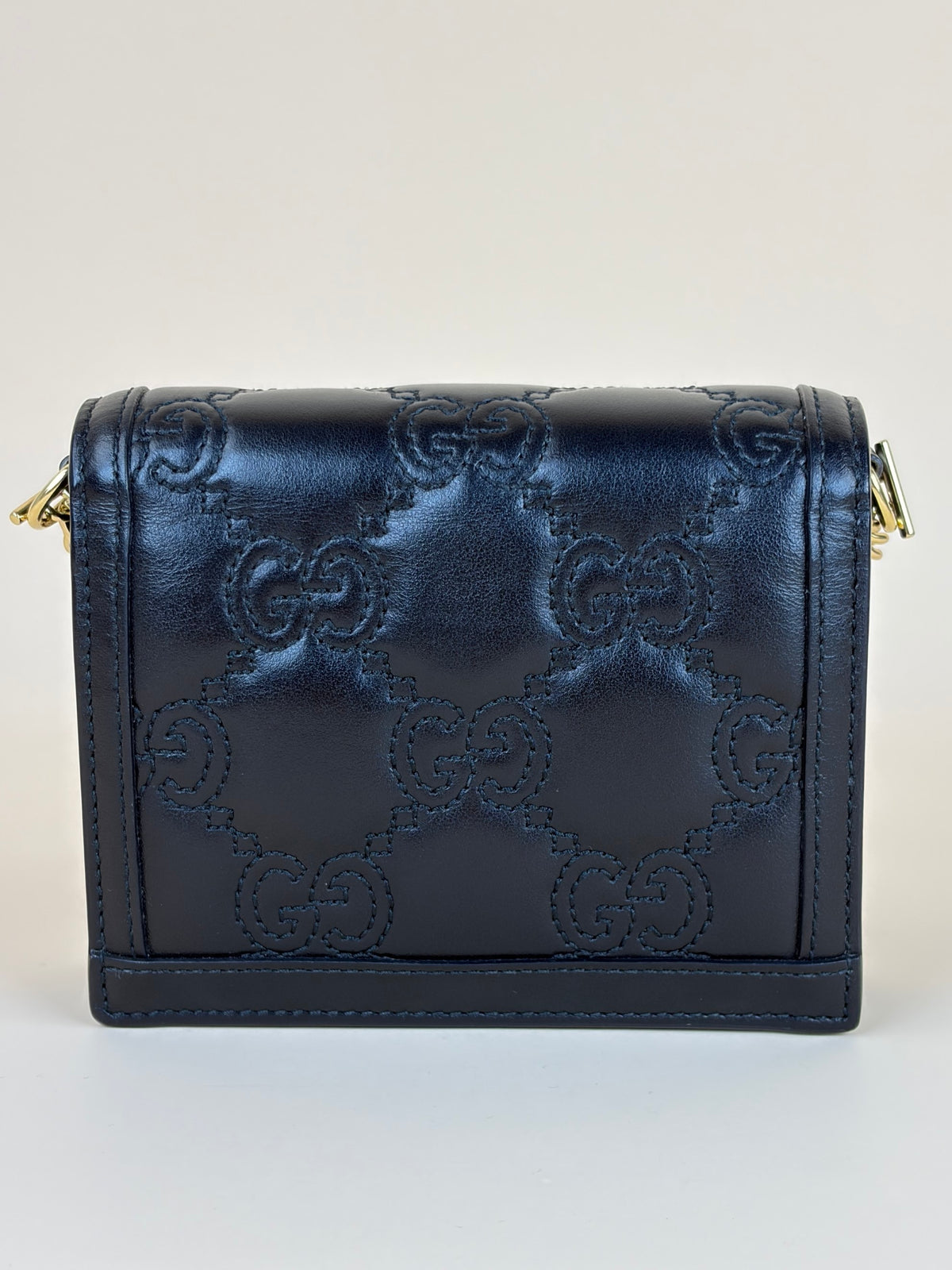 Gucci Black GG matelasse leather mini messanger bag