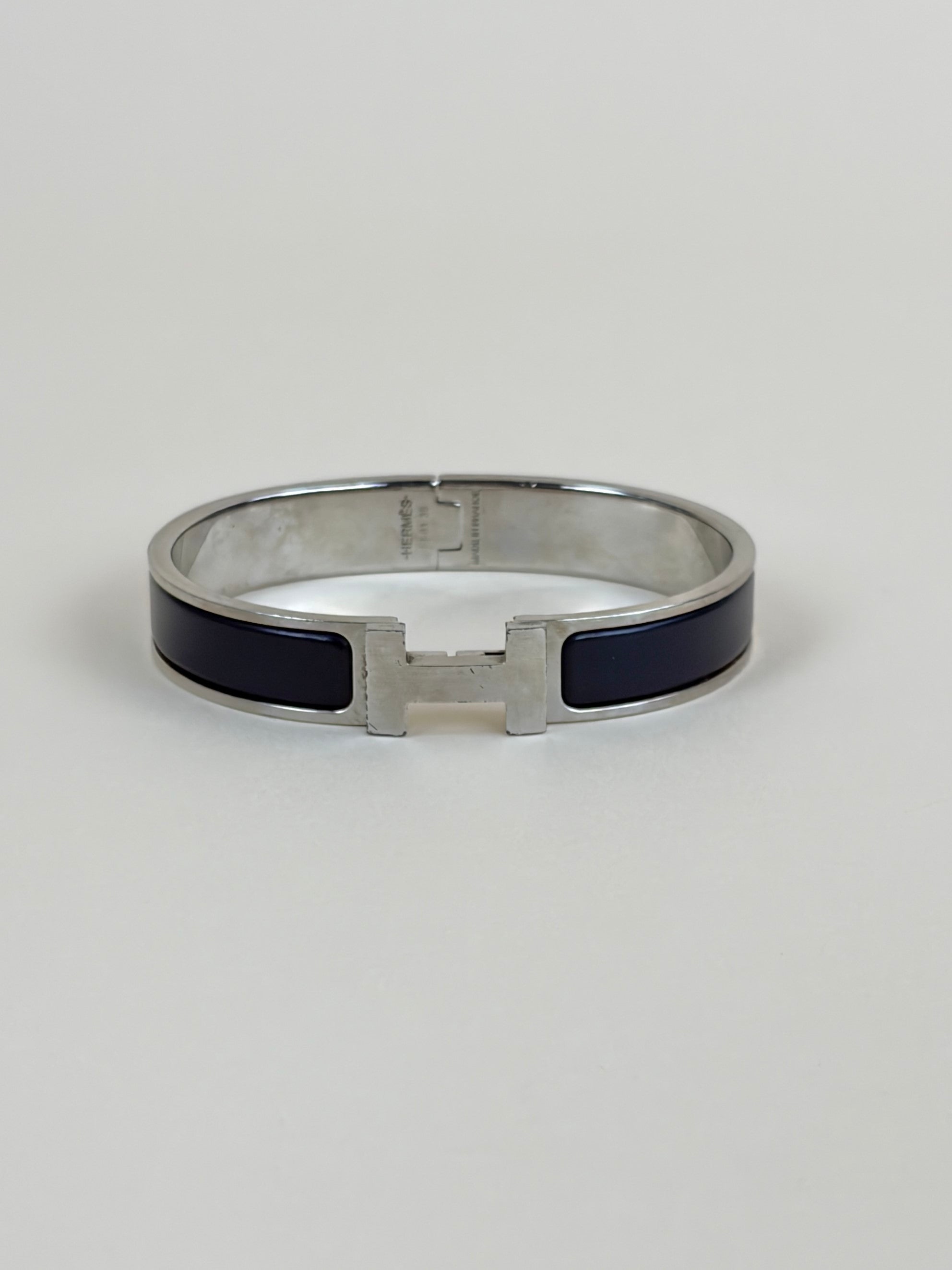 Hermes Matt Black Clic H Bracelt