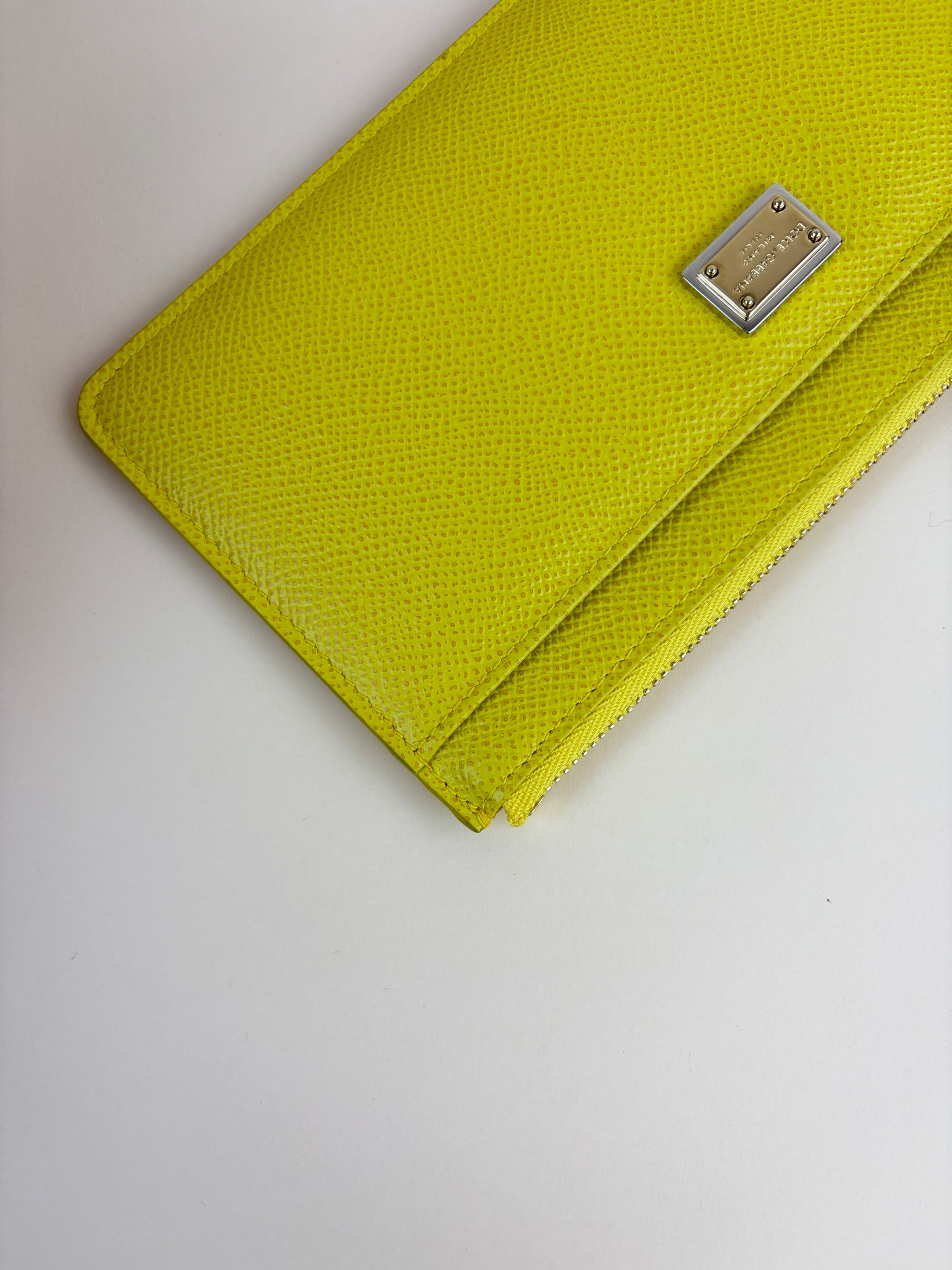 Dolce & Gabbana Yellow Dauphine Large Zip Card Holder