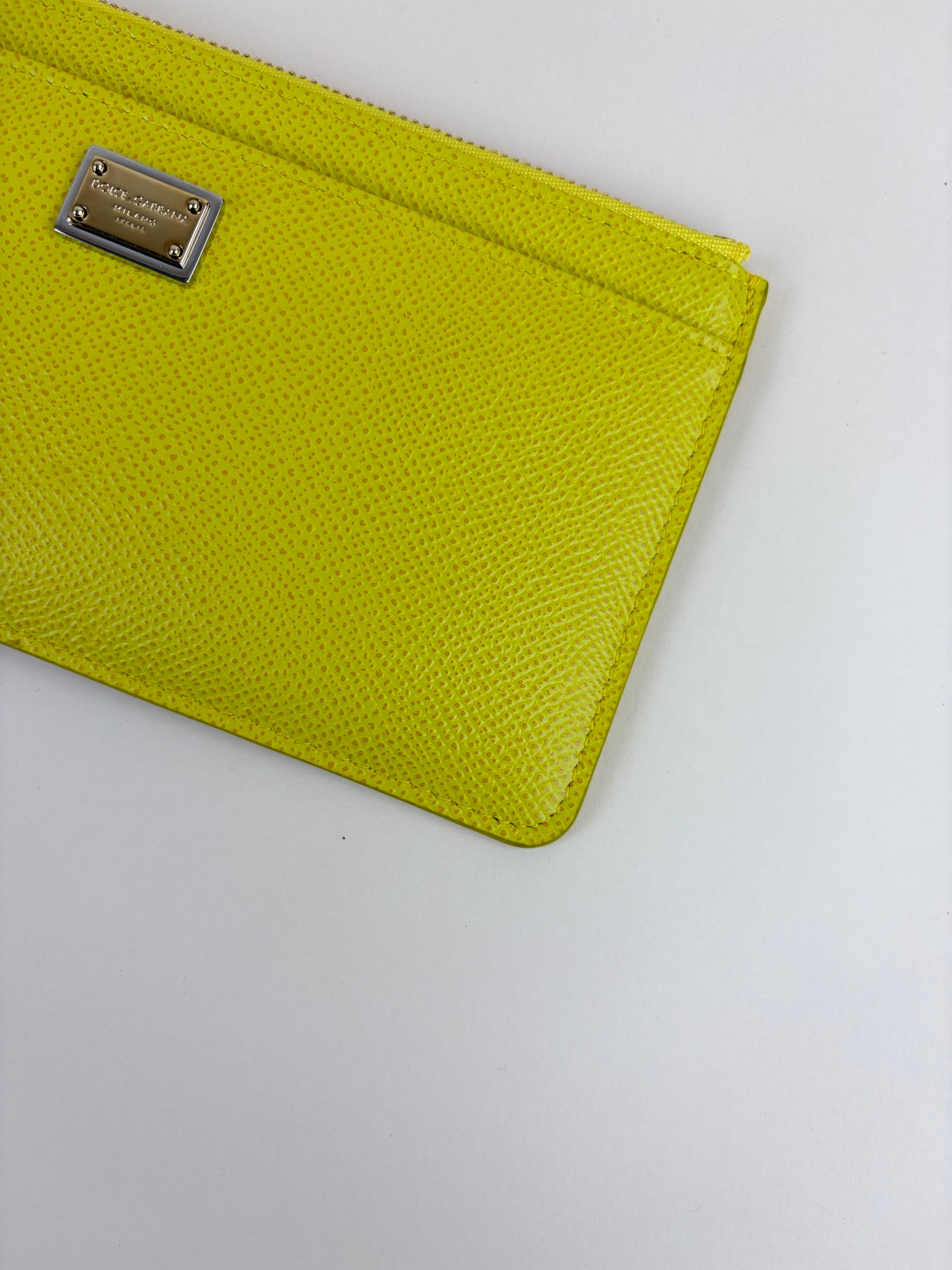 Dolce & Gabbana Yellow Dauphine Large Zip Card Holder