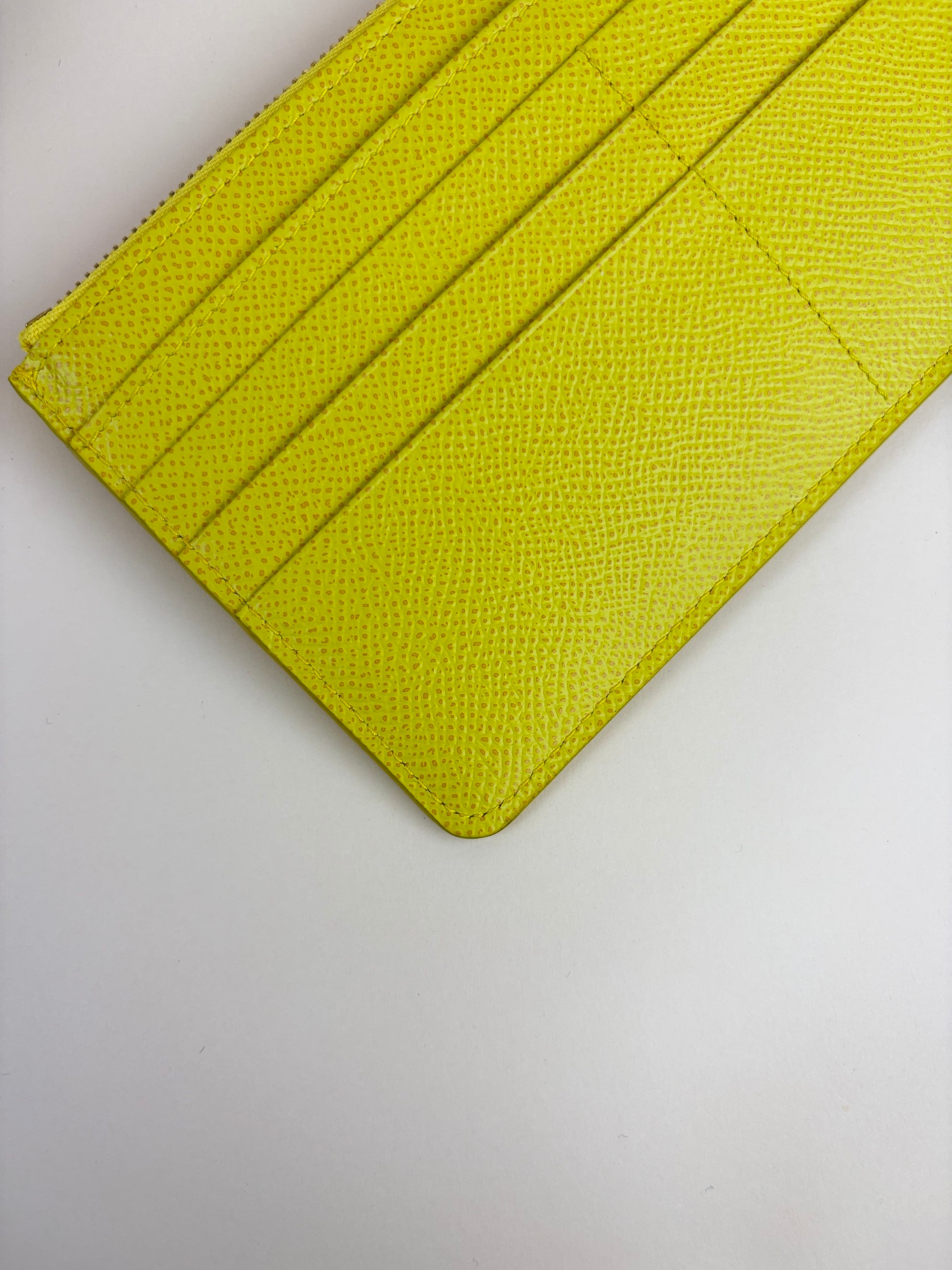 Dolce & Gabbana Yellow Dauphine Large Zip Card Holder