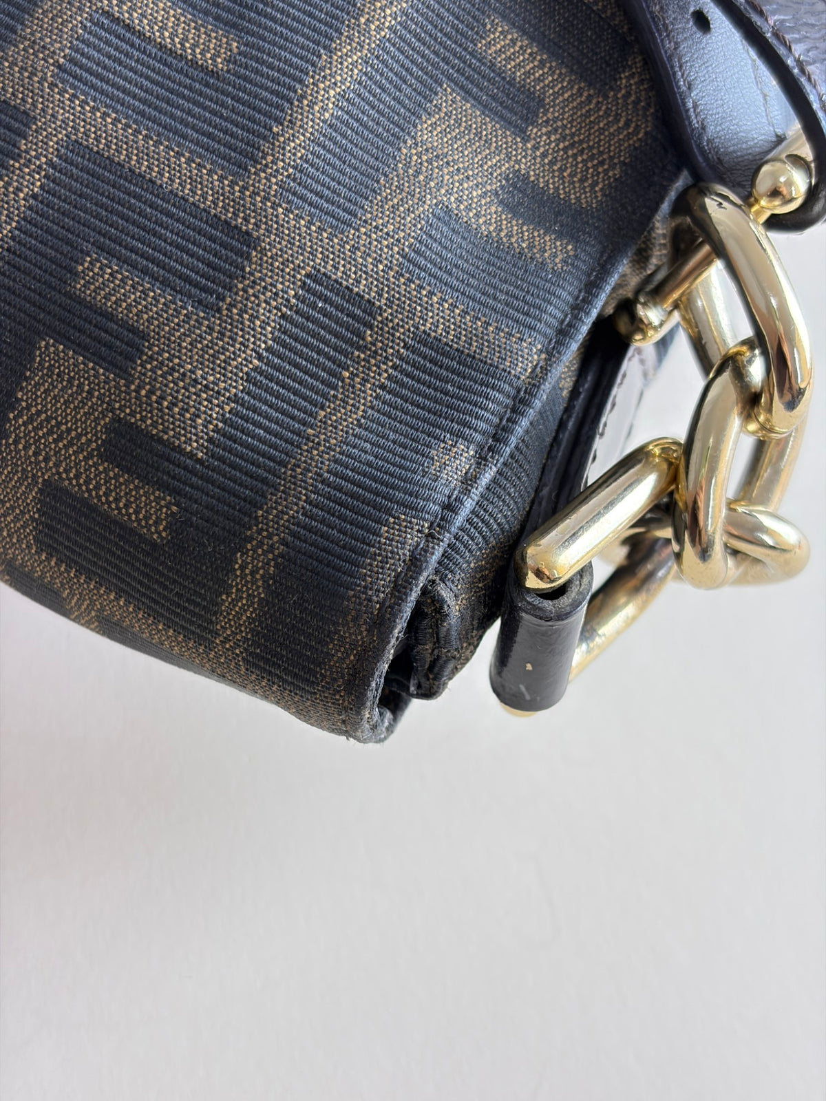 Fendi  Tobacco canvas mia flap