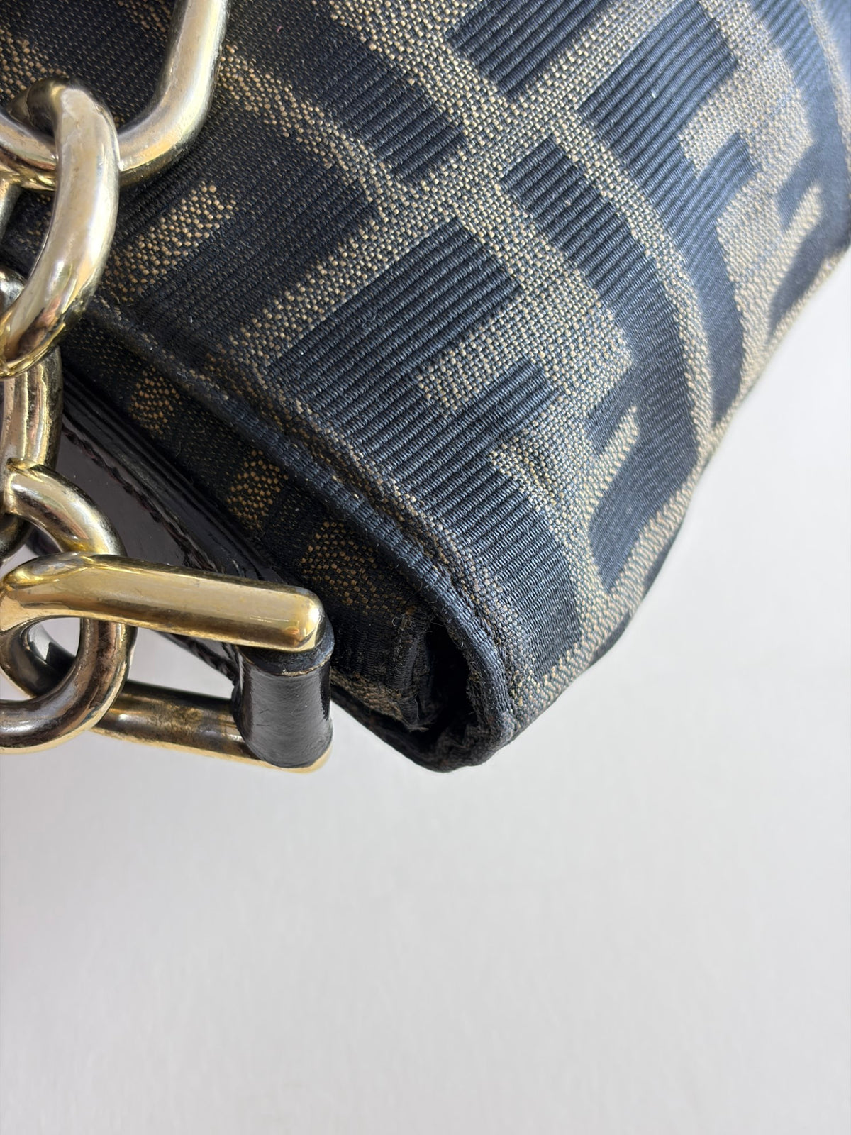 Fendi  Tobacco canvas mia flap