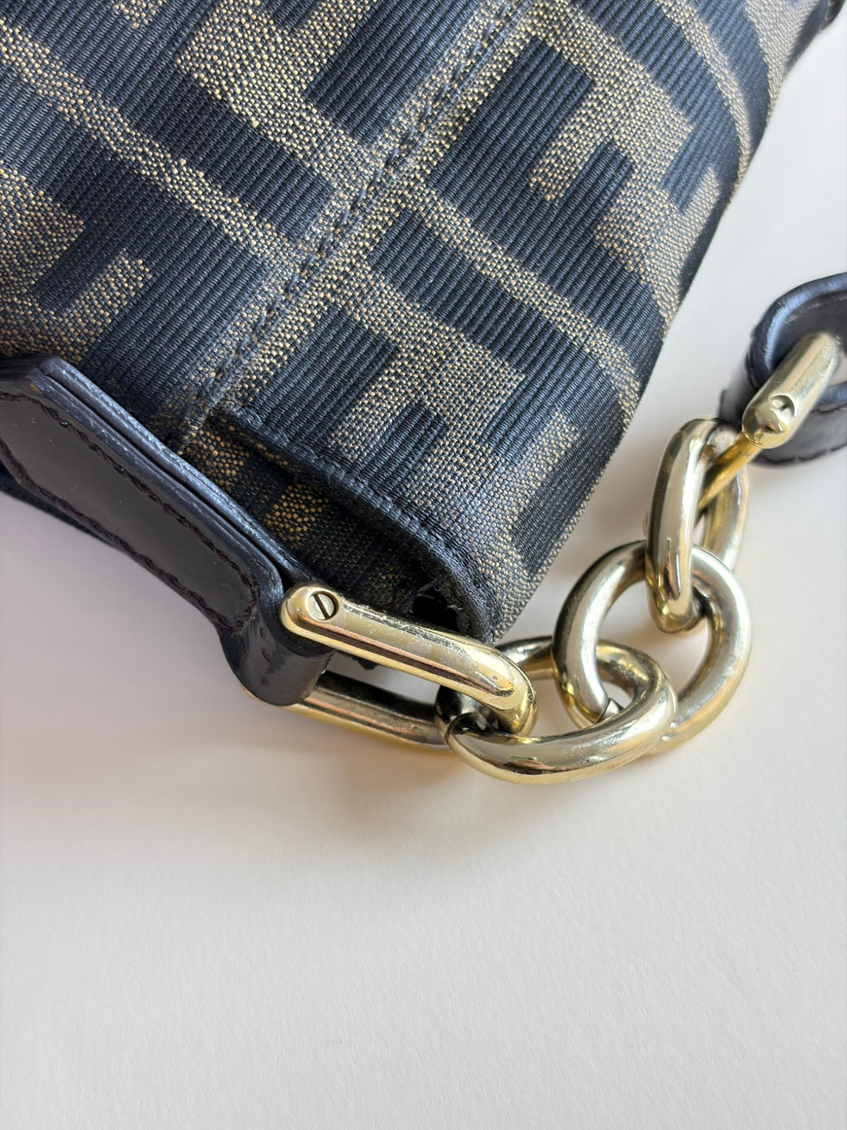 Fendi  Tobacco canvas mia flap