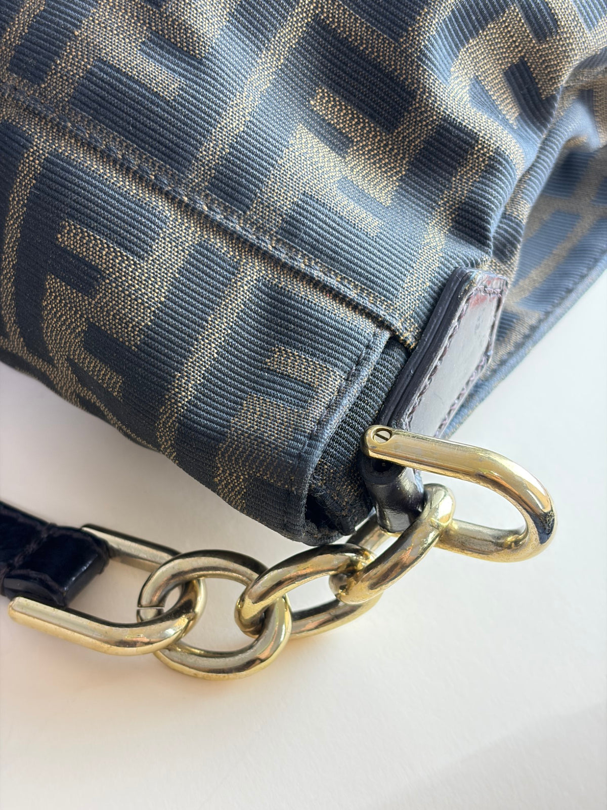 Fendi  Tobacco canvas mia flap