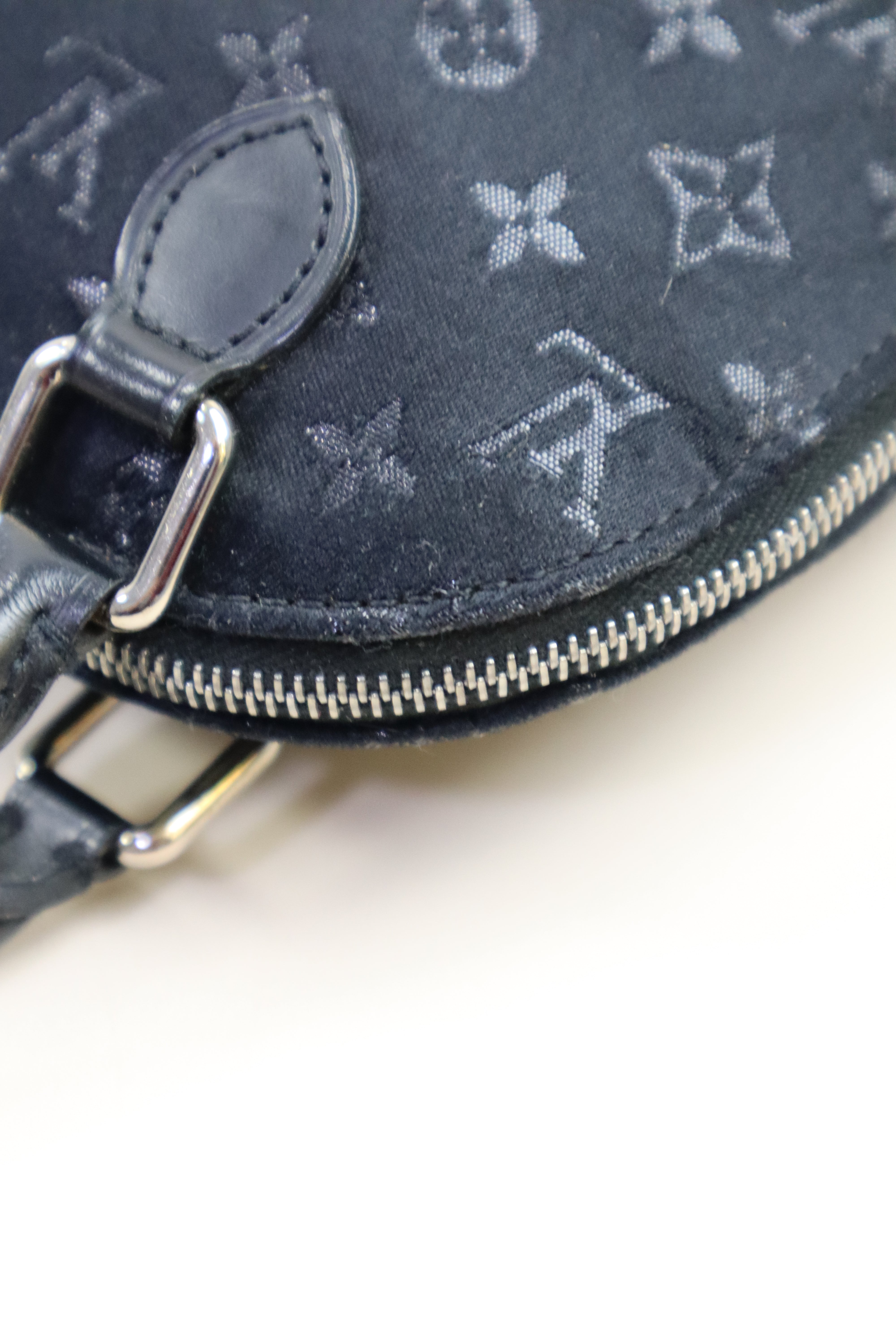 Louis Vuitton Black Monogram Satin Mini Alma Bag