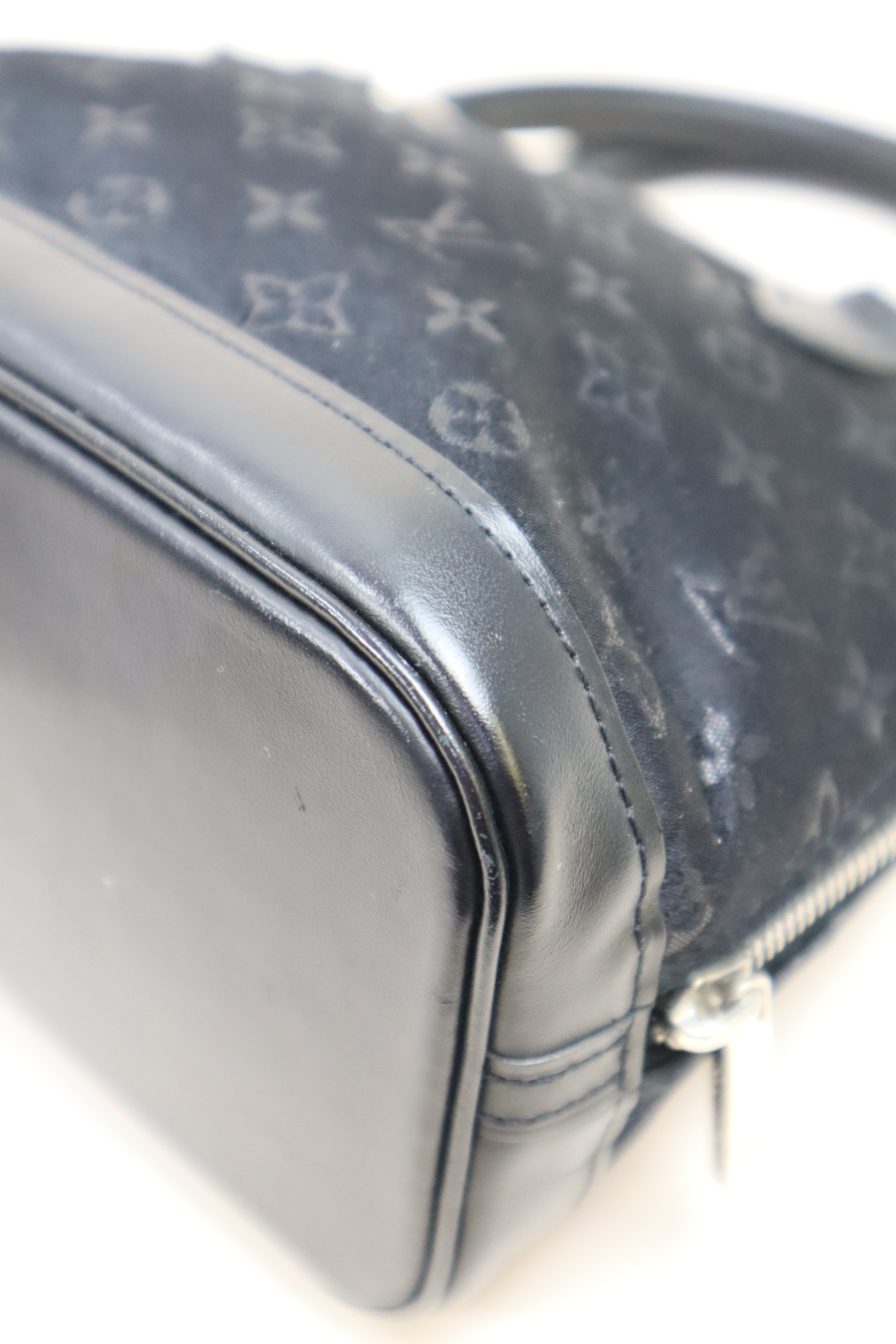 Louis Vuitton Black Monogram Satin Mini Alma Bag