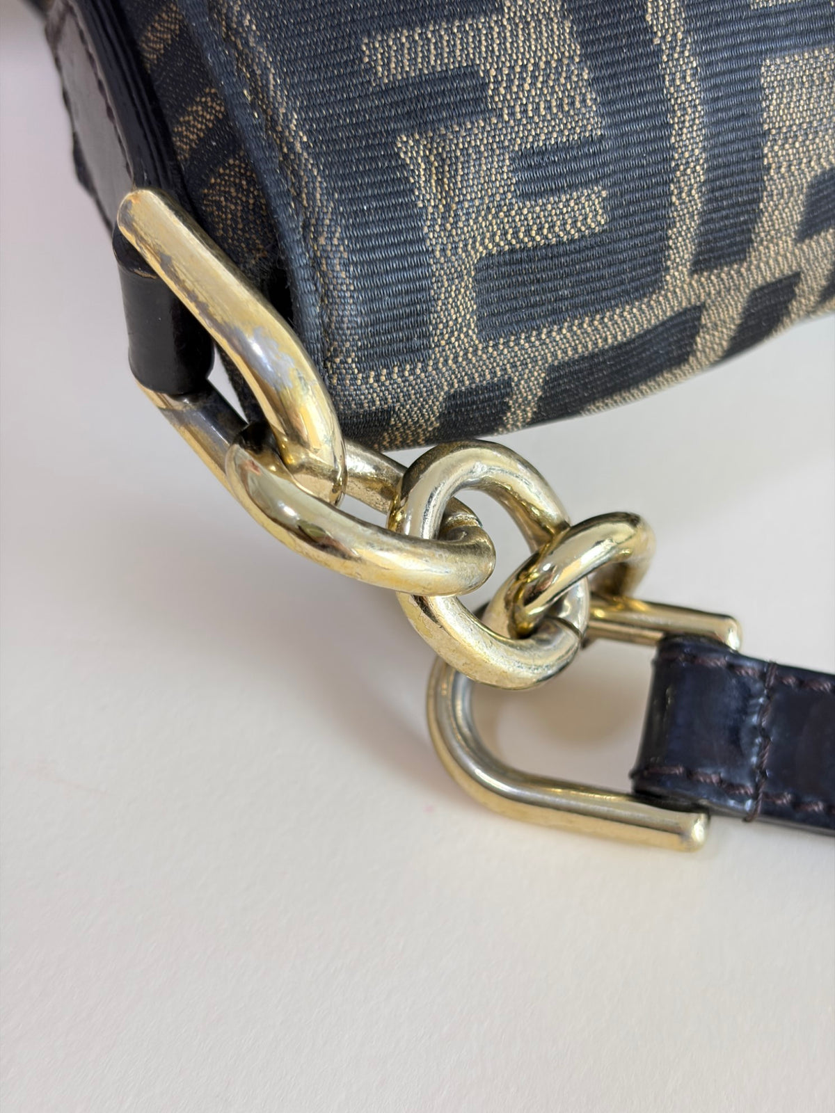 Fendi  Tobacco canvas mia flap