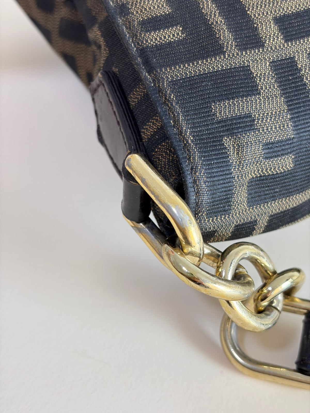 Fendi  Tobacco canvas mia flap