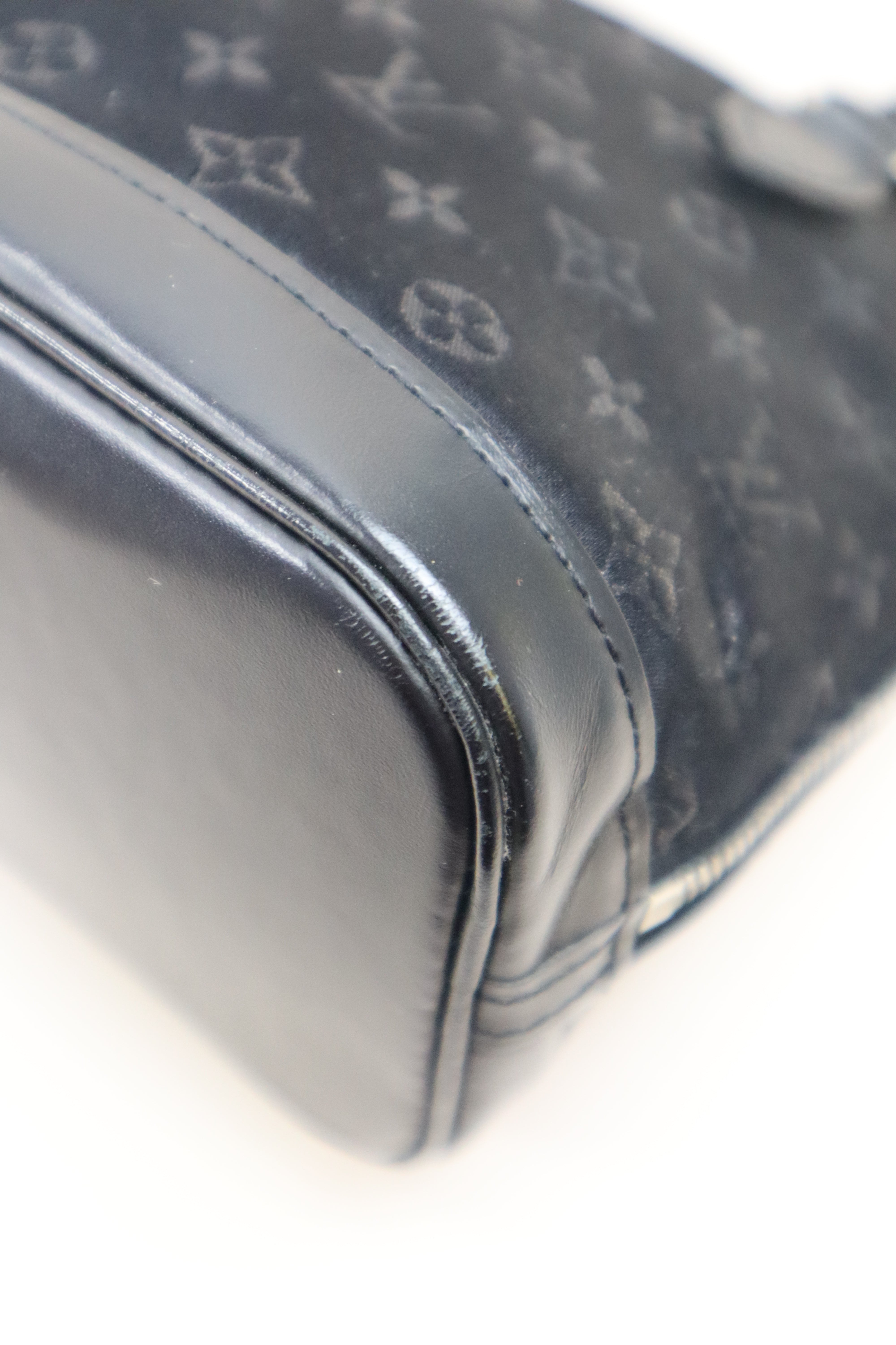 Louis Vuitton Black Monogram Satin Mini Alma Bag