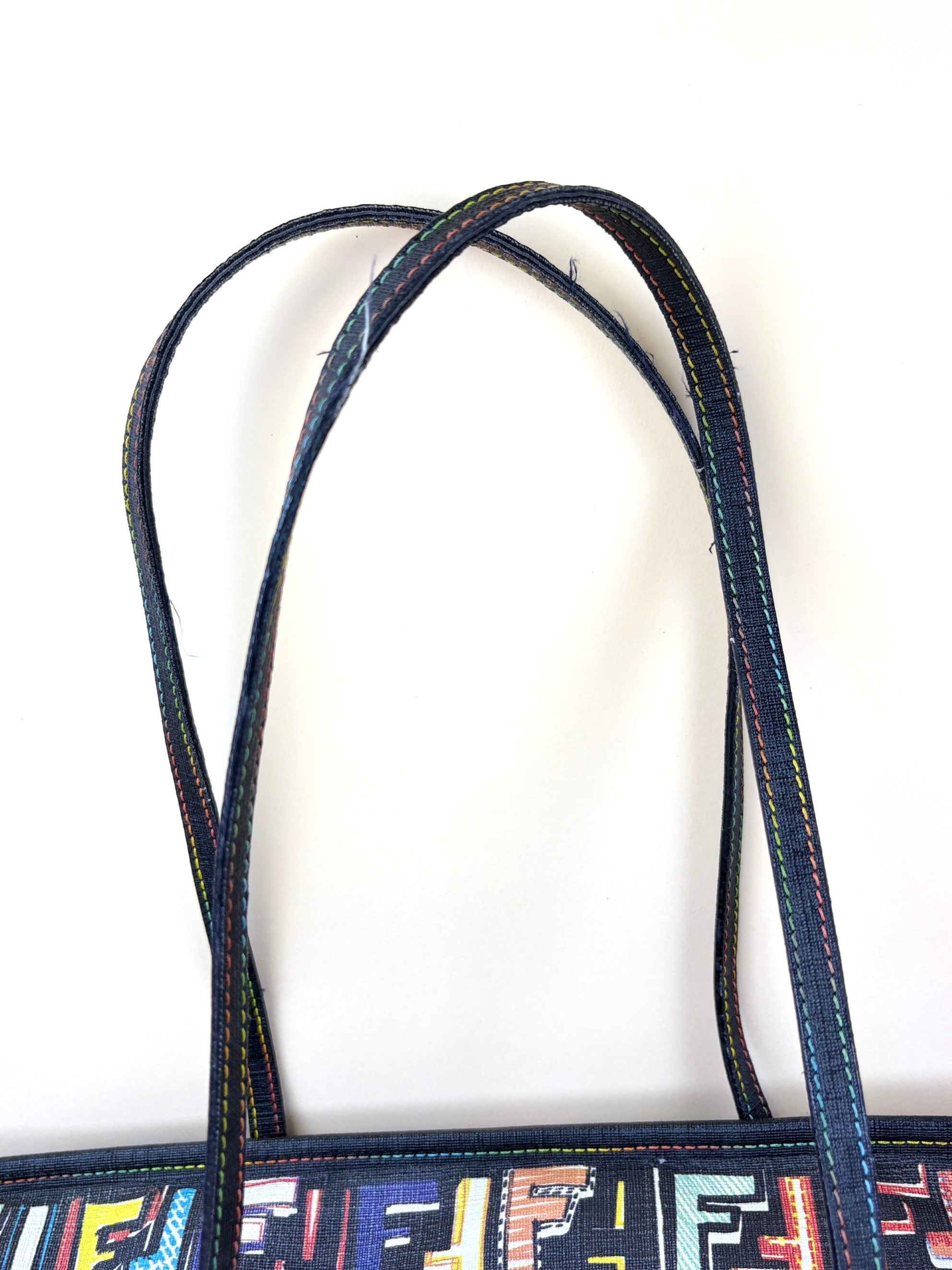 Fendi Multicolor Zucca FF Spalmati Roll Tote Bag