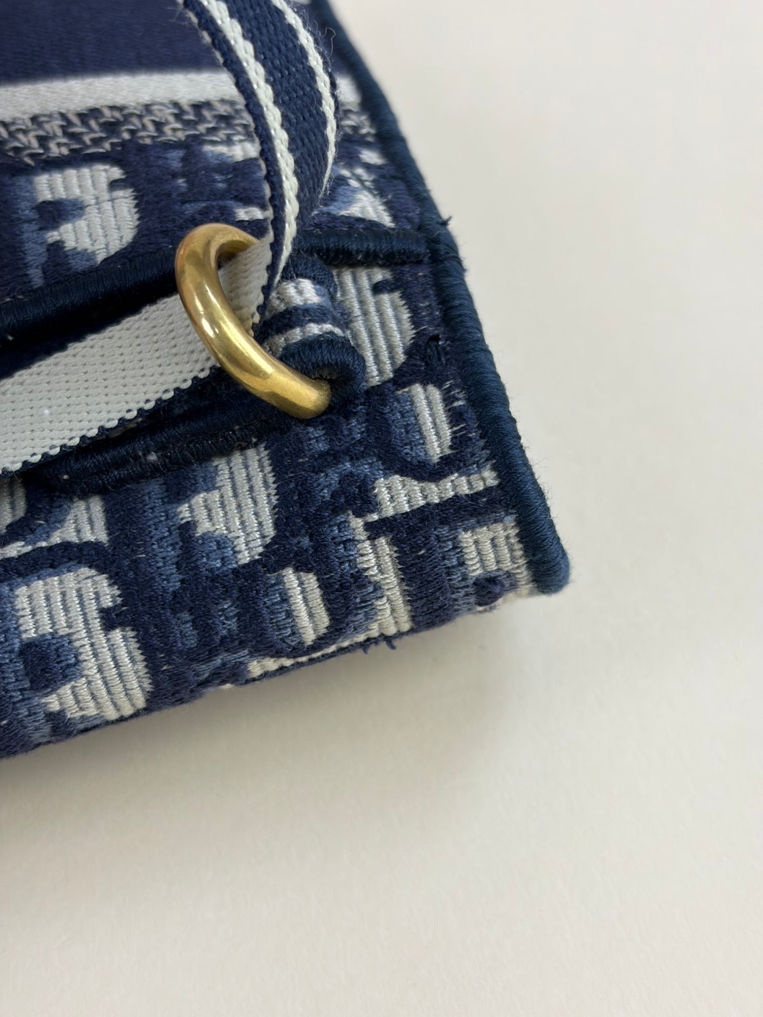 DIOR slim saddle belt pouch blue oblique