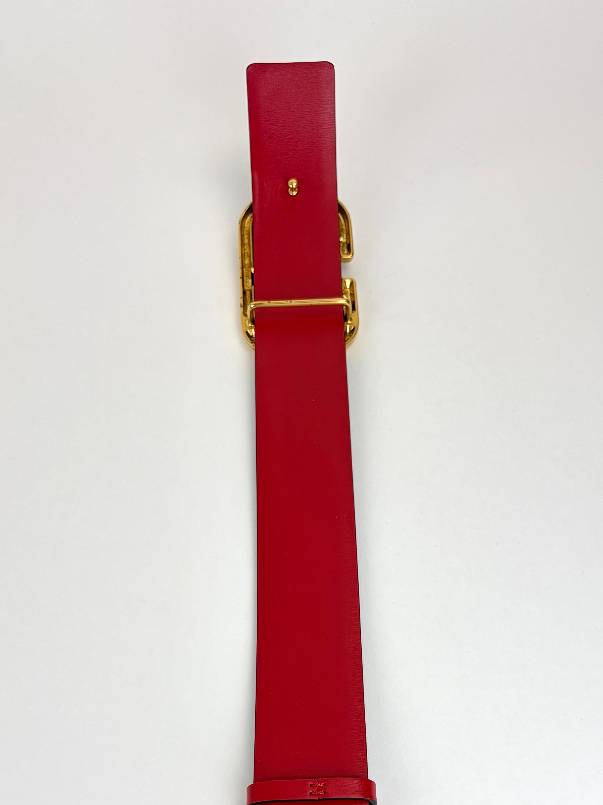 Valentino black and red V logo signature reversible belt 40 mm