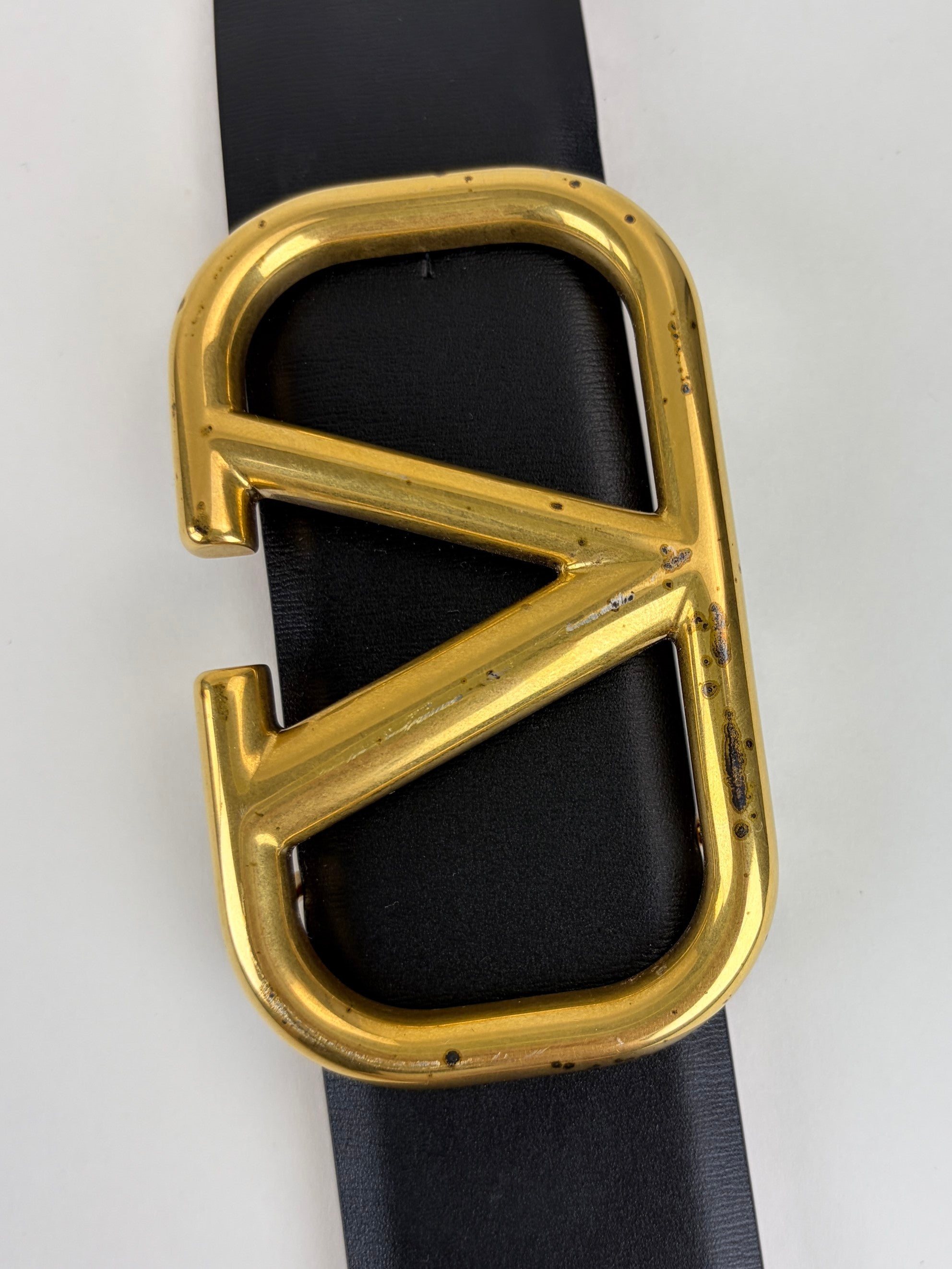 Valentino black and red V logo signature reversible belt 40 mm