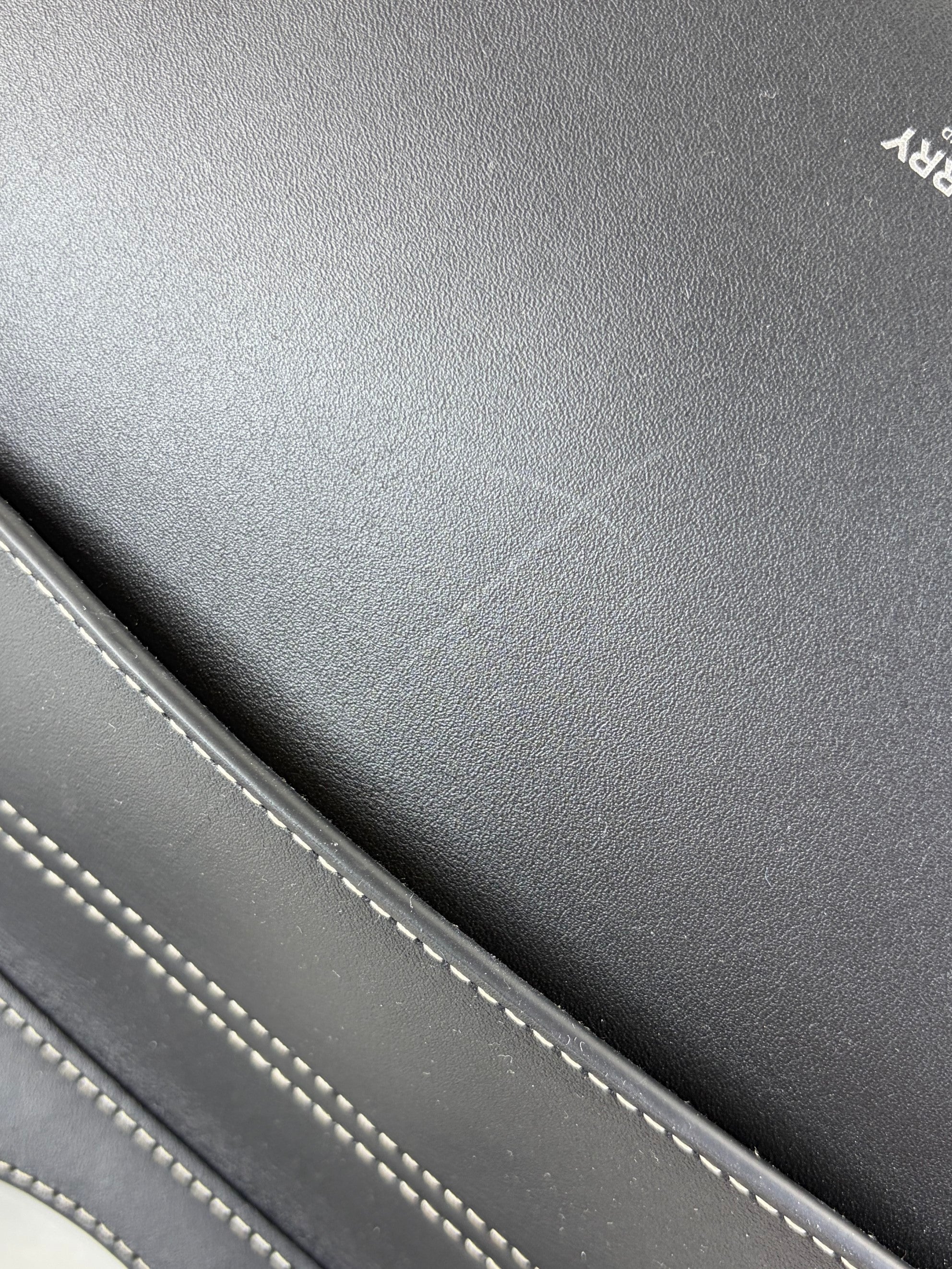 Burberry black calfskin small pocket tote bag