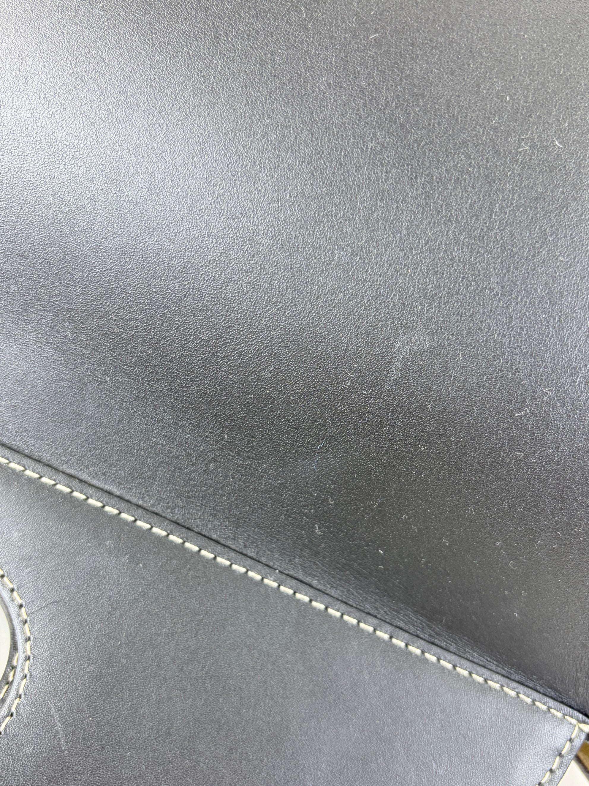 Burberry black calfskin small pocket tote bag